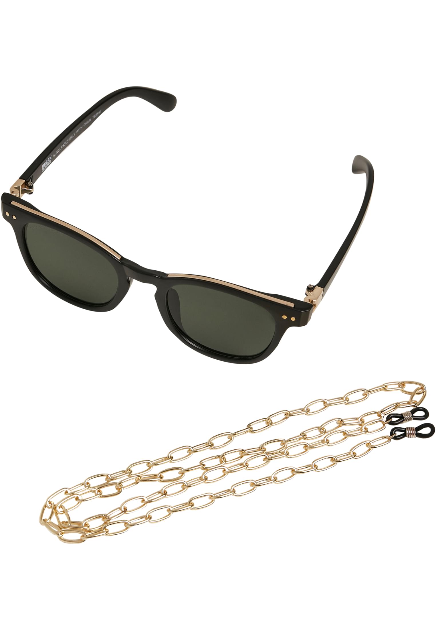 Sunglasses Italy with chain | black/gold/gold