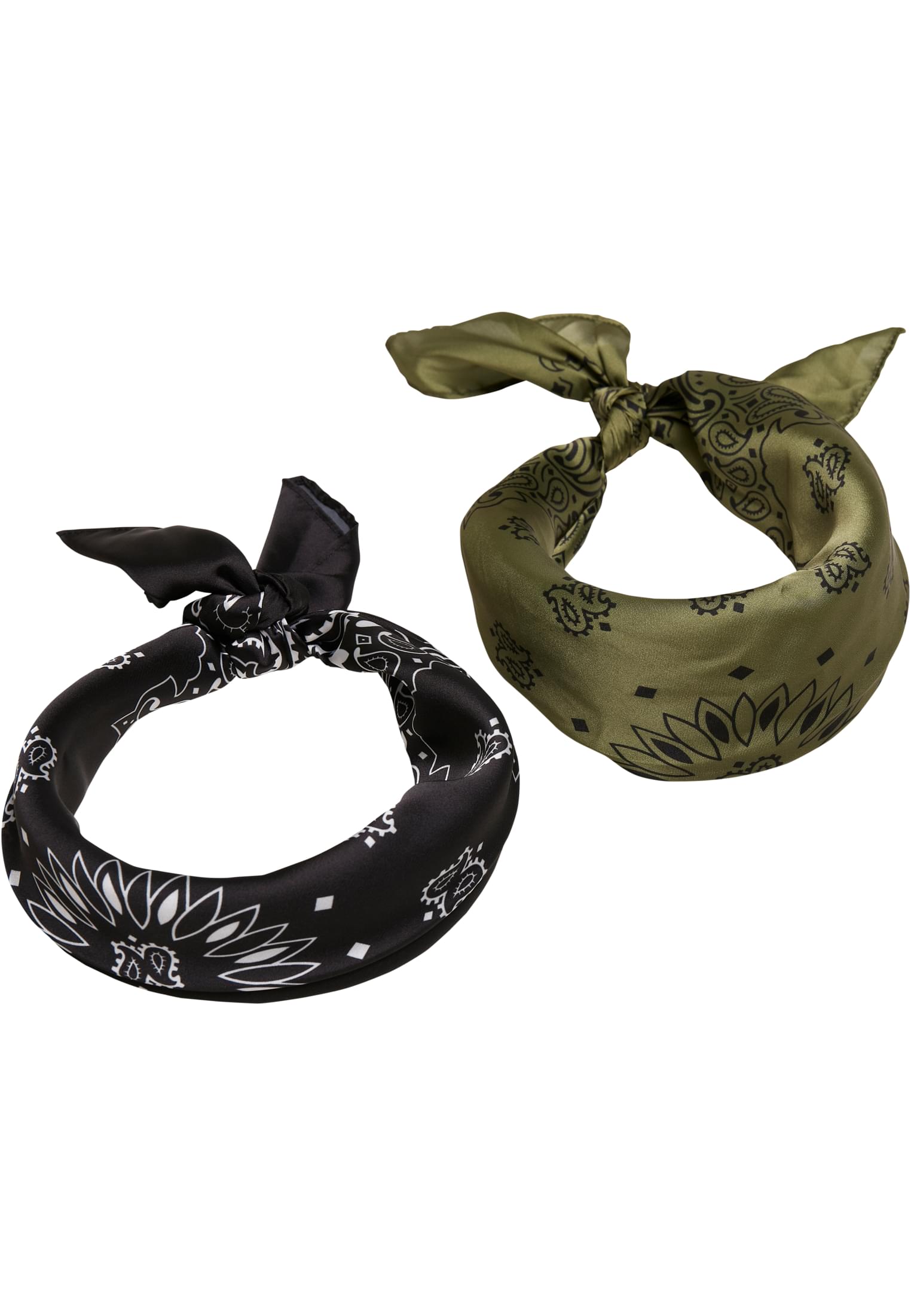 Satin Bandana 2-Pack | blk/olive