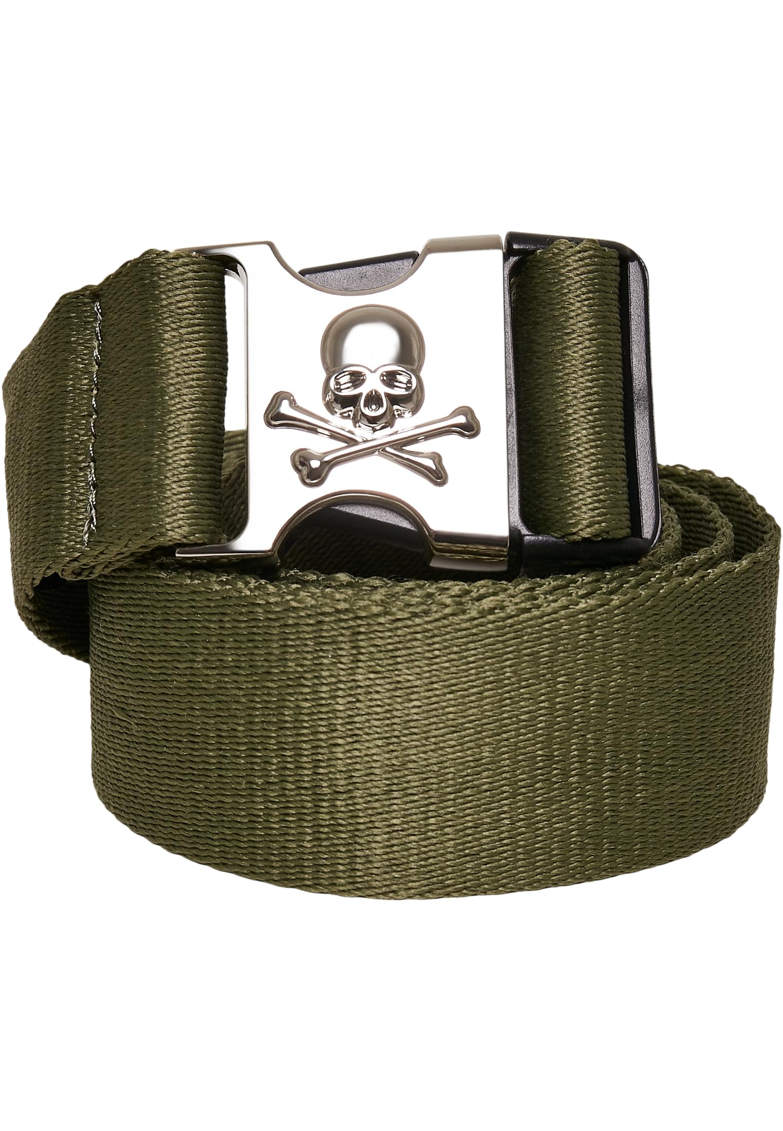 Skull Buckle Belt | dark olive