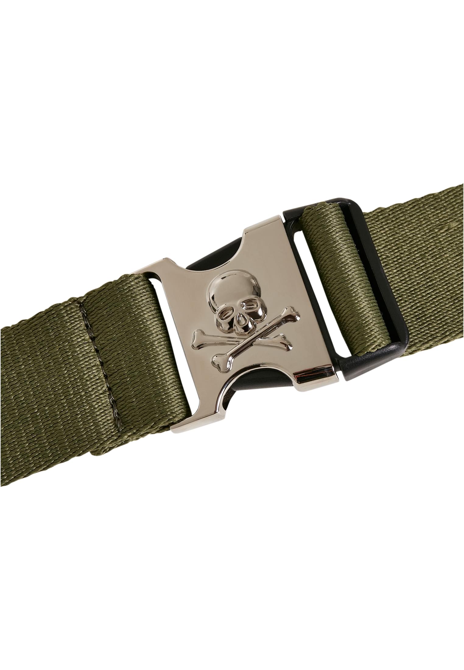 Skull Buckle Belt | dark olive