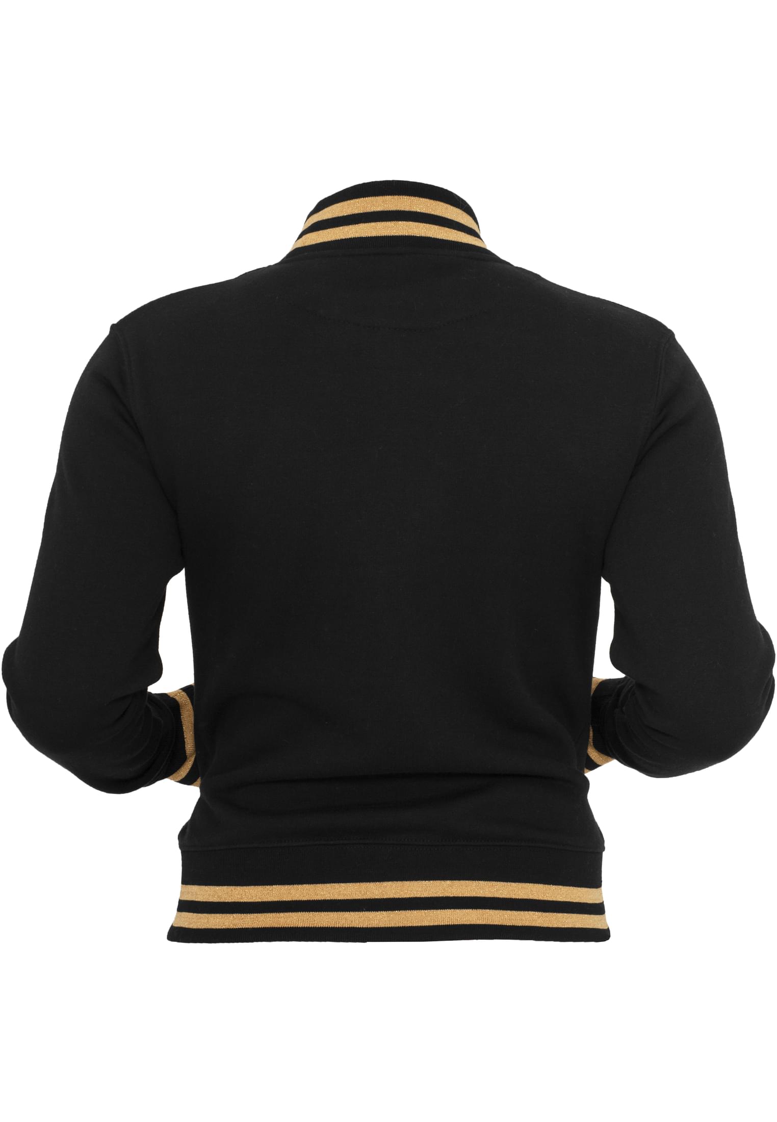 Ladies Metallic College Sweatjacket | blk/gol