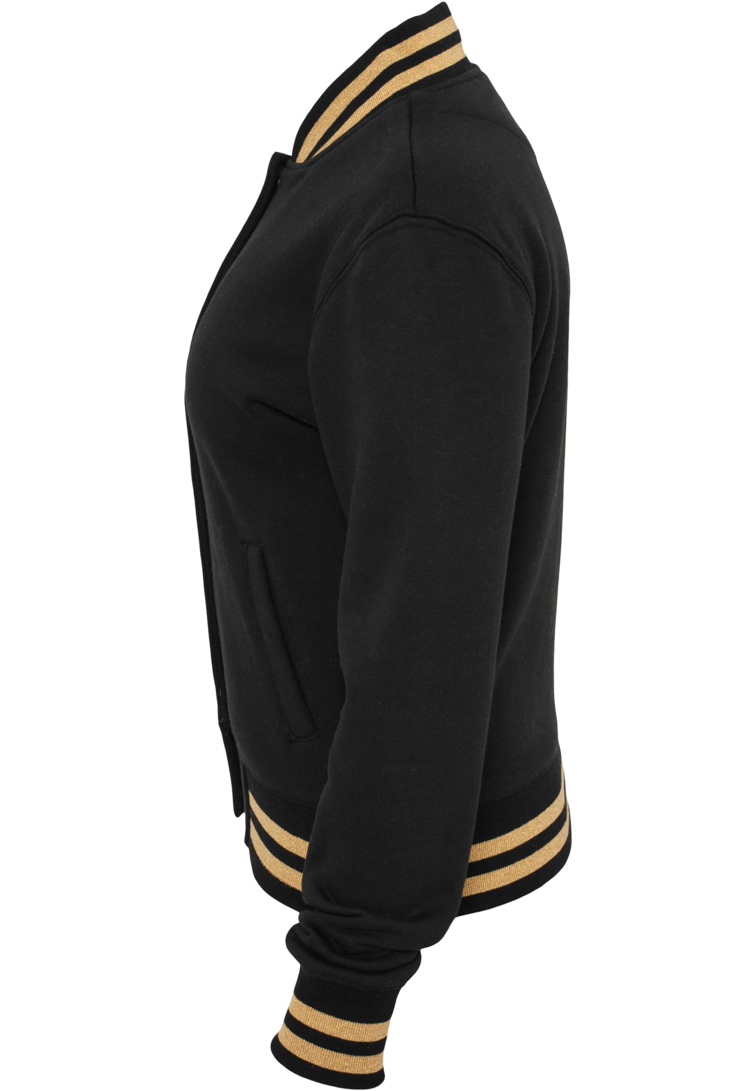 Ladies Metallic College Sweatjacket | blk/gol