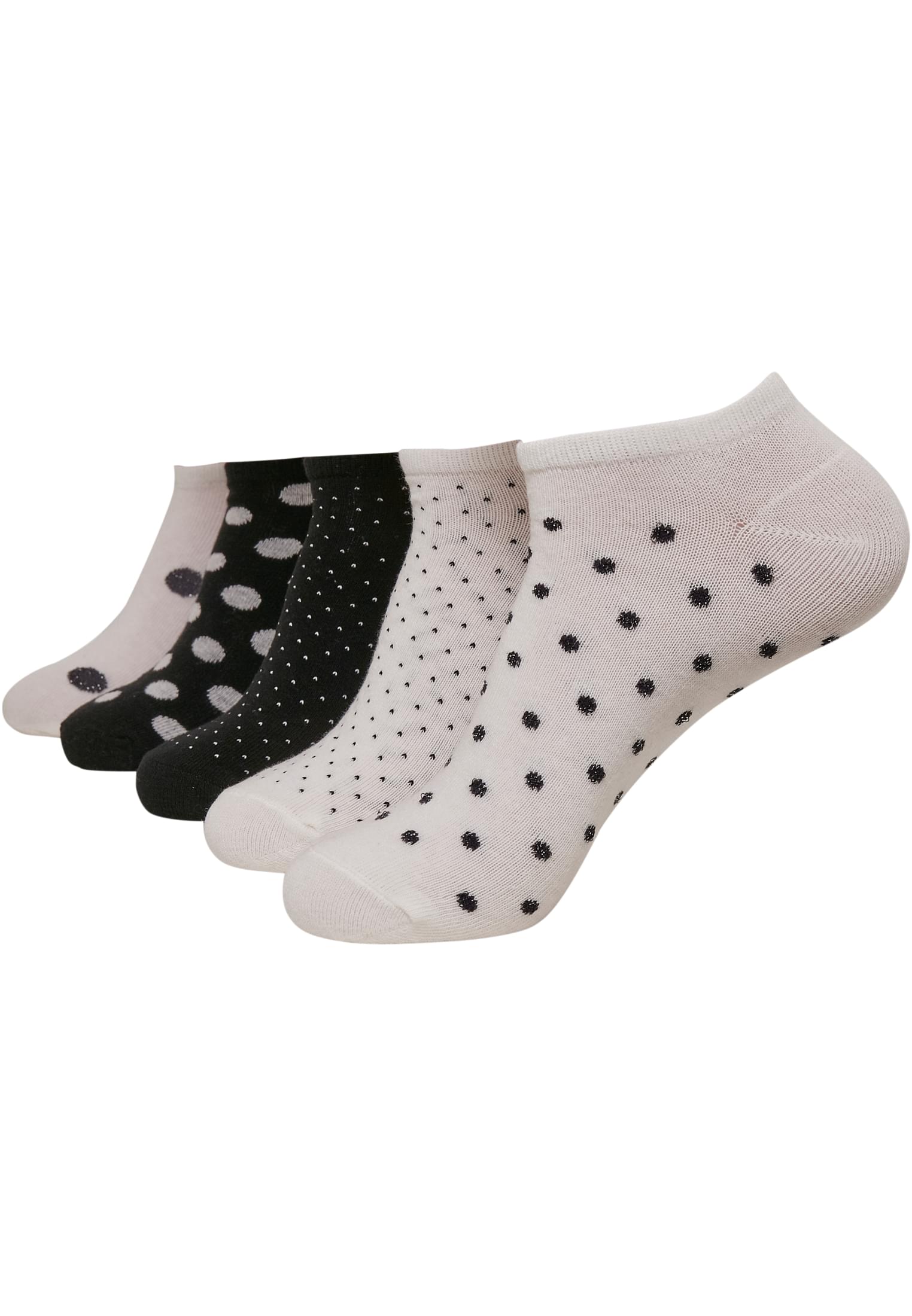 No Show Socks Dots 5-Pack | white/black