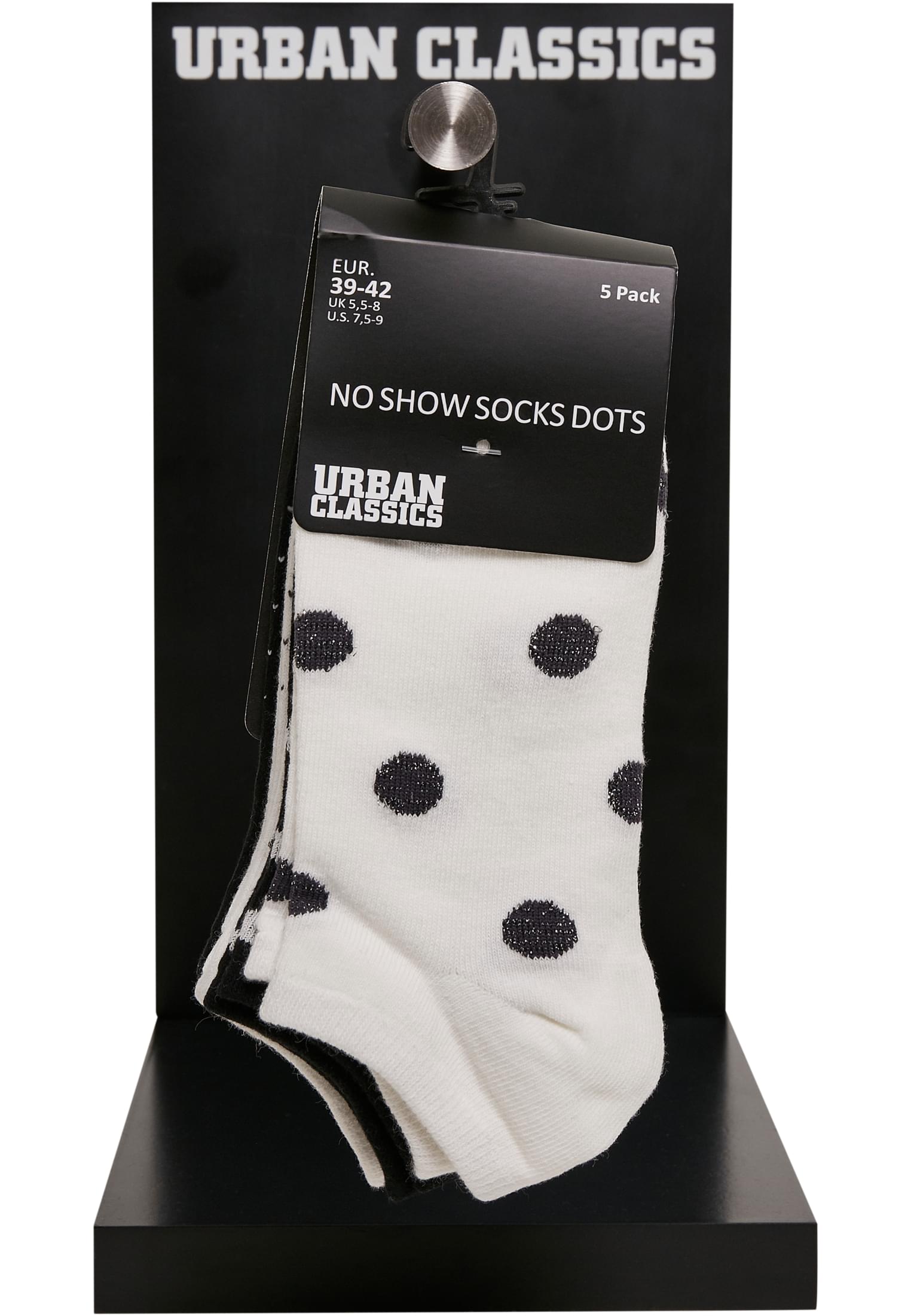 No Show Socks Dots 5-Pack | white/black