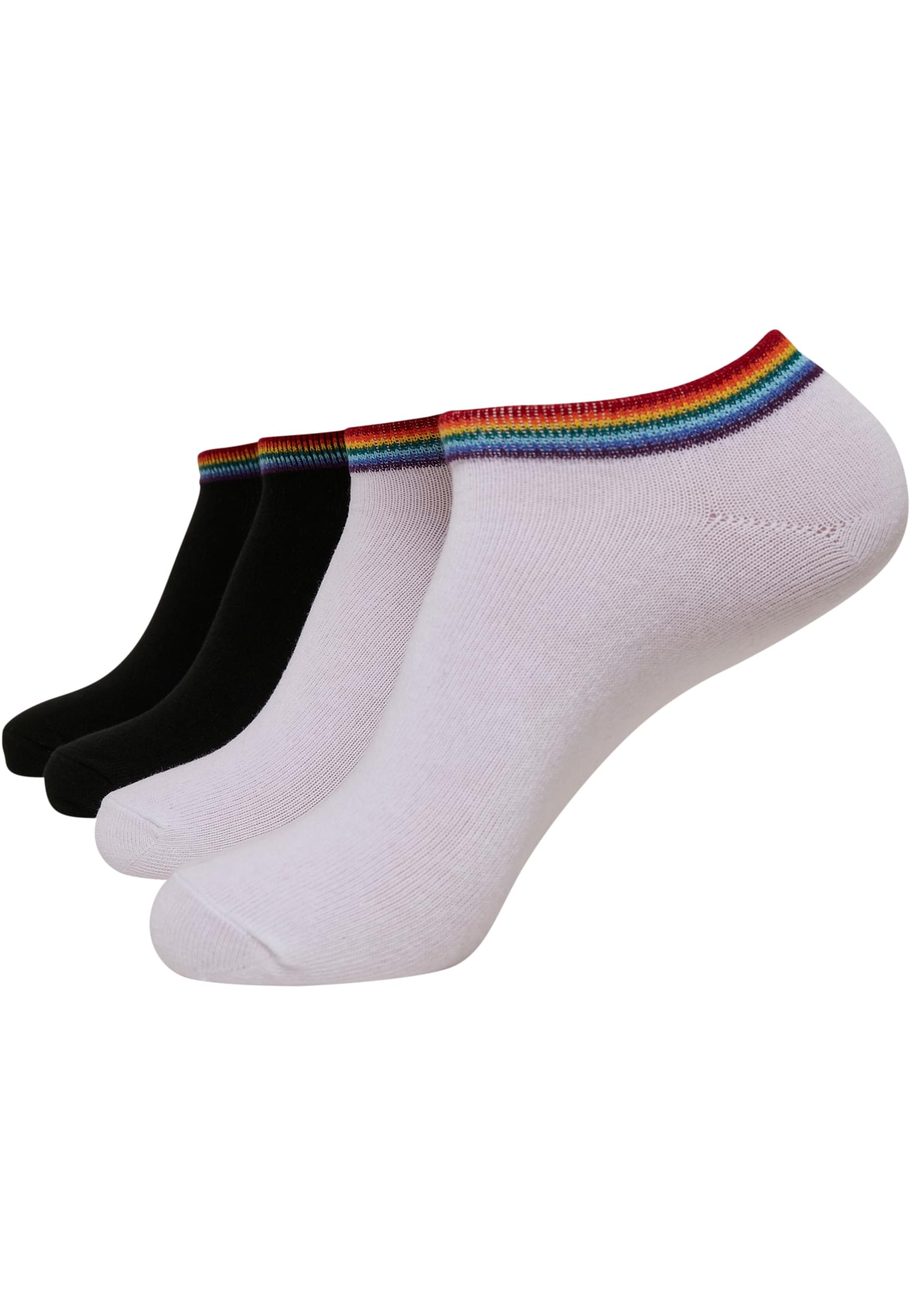 Rainbow Socks No Show 4-Pack | black/white