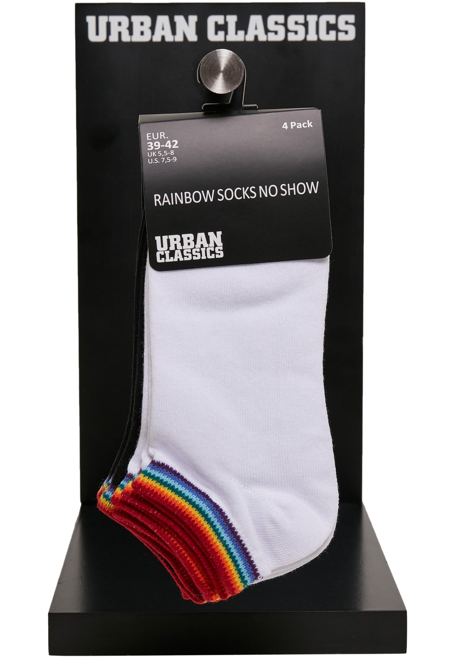 Rainbow Socks No Show 4-Pack | black/white