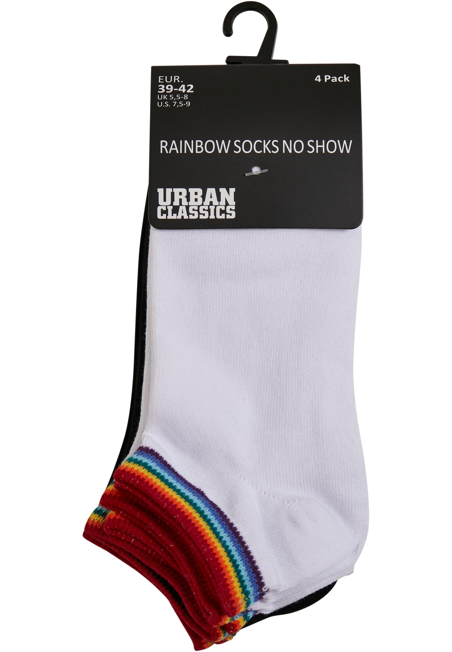 Rainbow Socks No Show 4-Pack | black/white