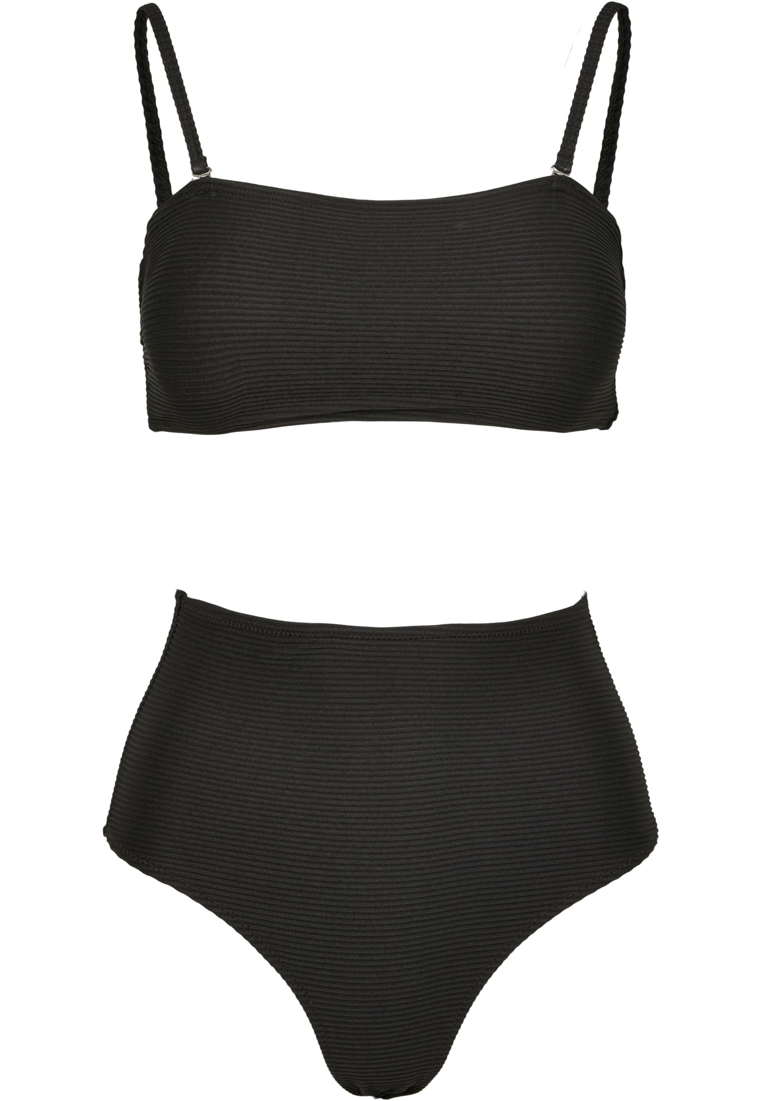 Ladies High Waist Bandeau Bikini | black