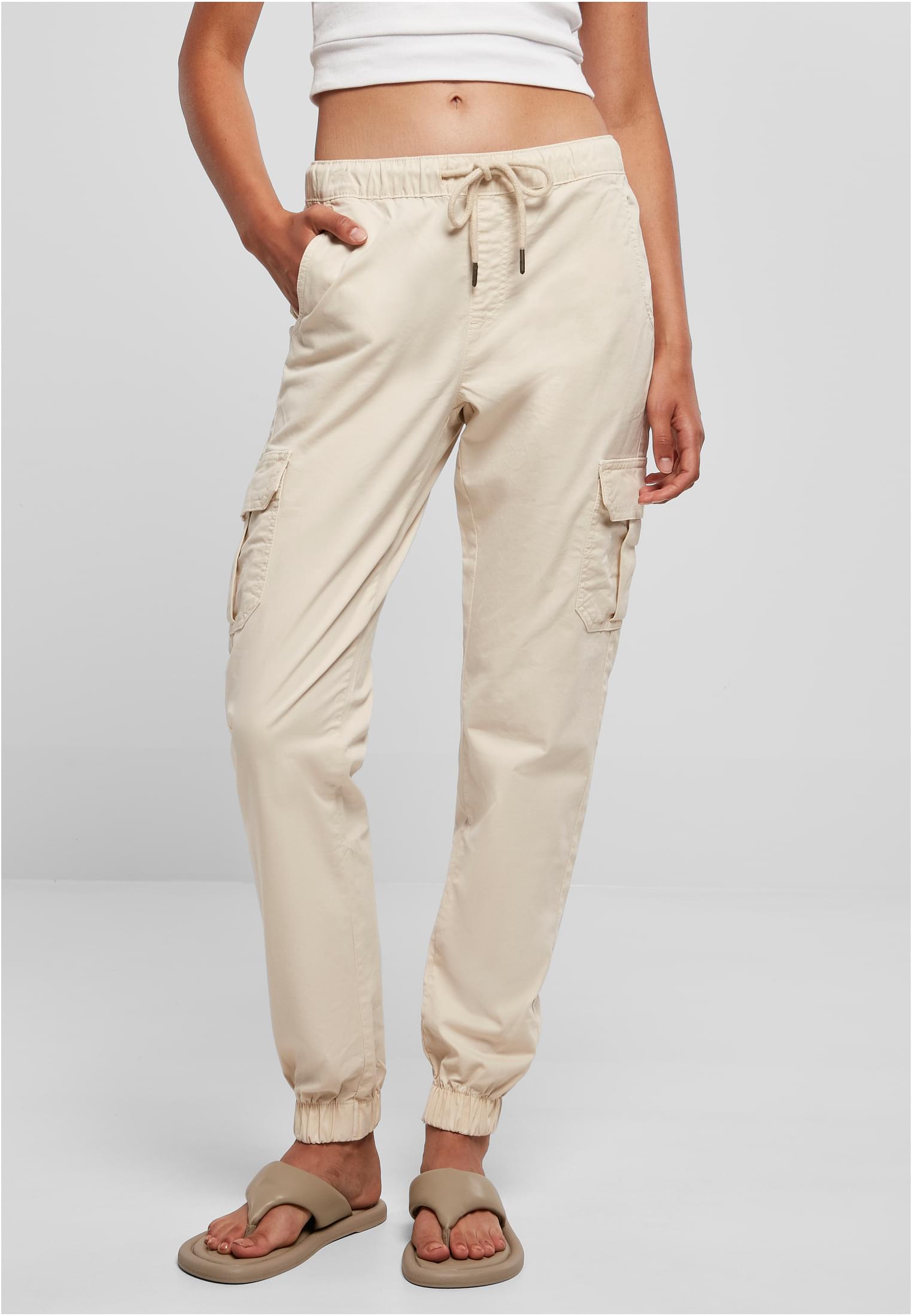 Ladies High Waist Cargo Jogging Pants | whitesand