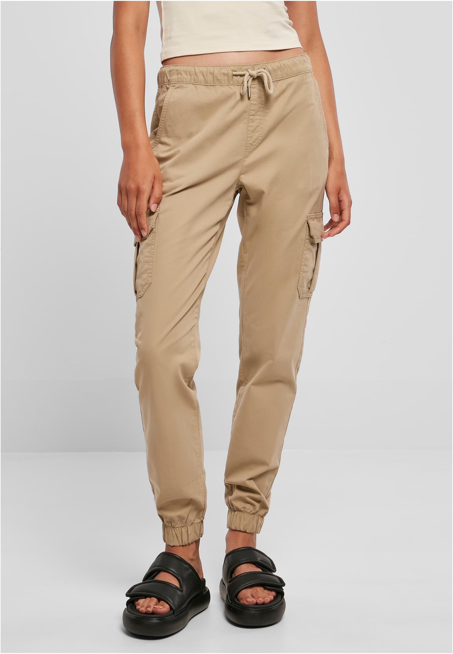 Ladies High Waist Cargo Jogging Pants | unionbeige