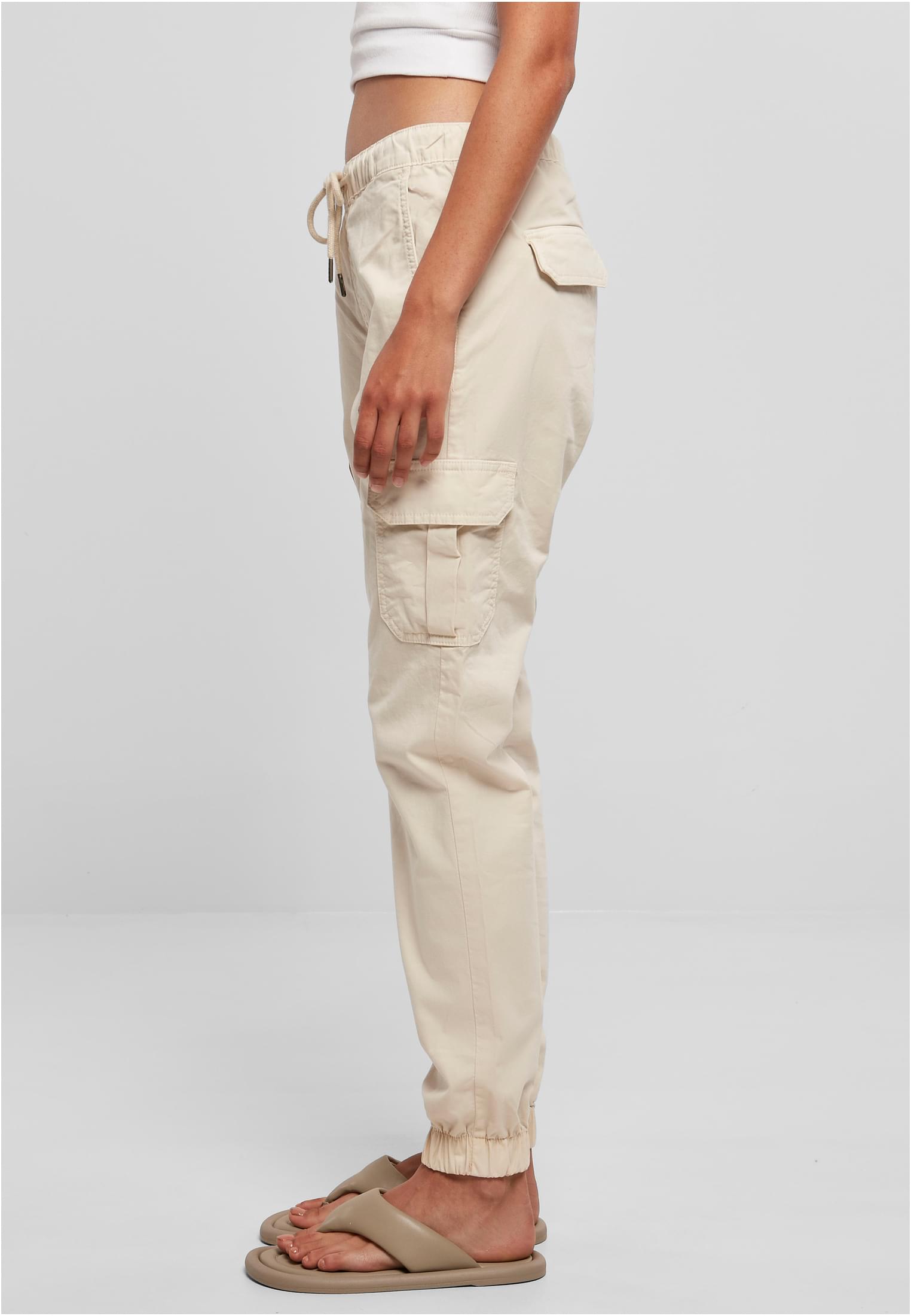 Ladies High Waist Cargo Jogging Pants | whitesand