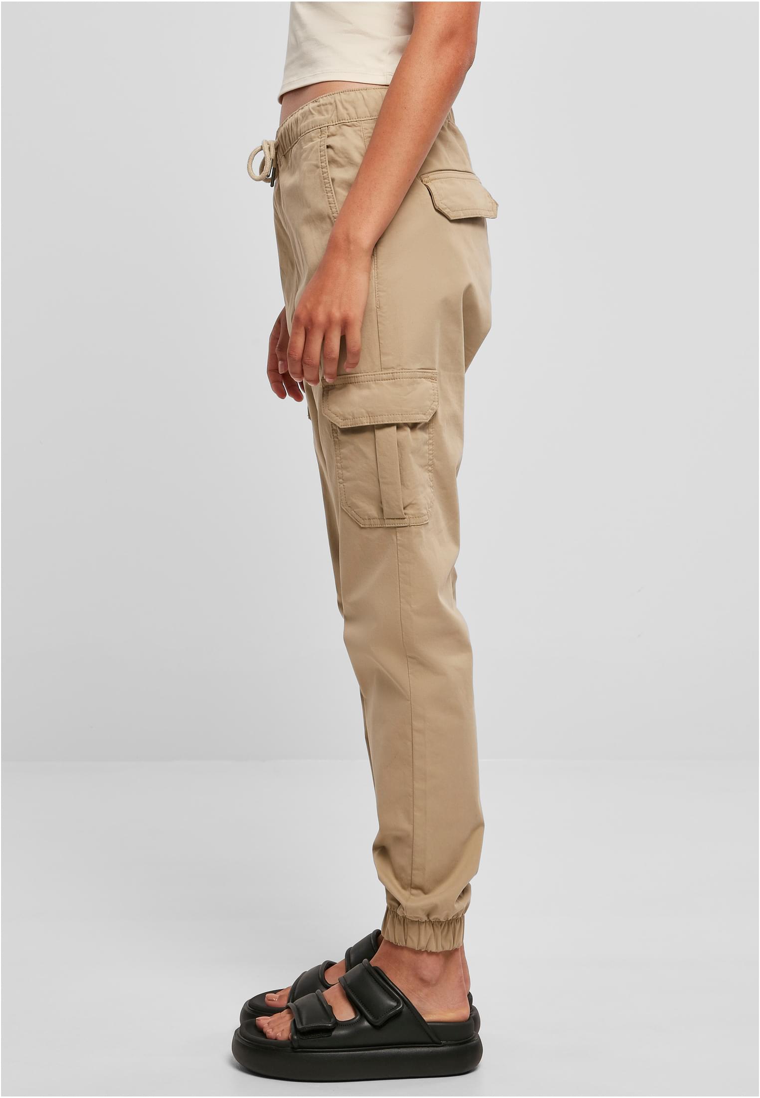 Ladies High Waist Cargo Jogging Pants | unionbeige