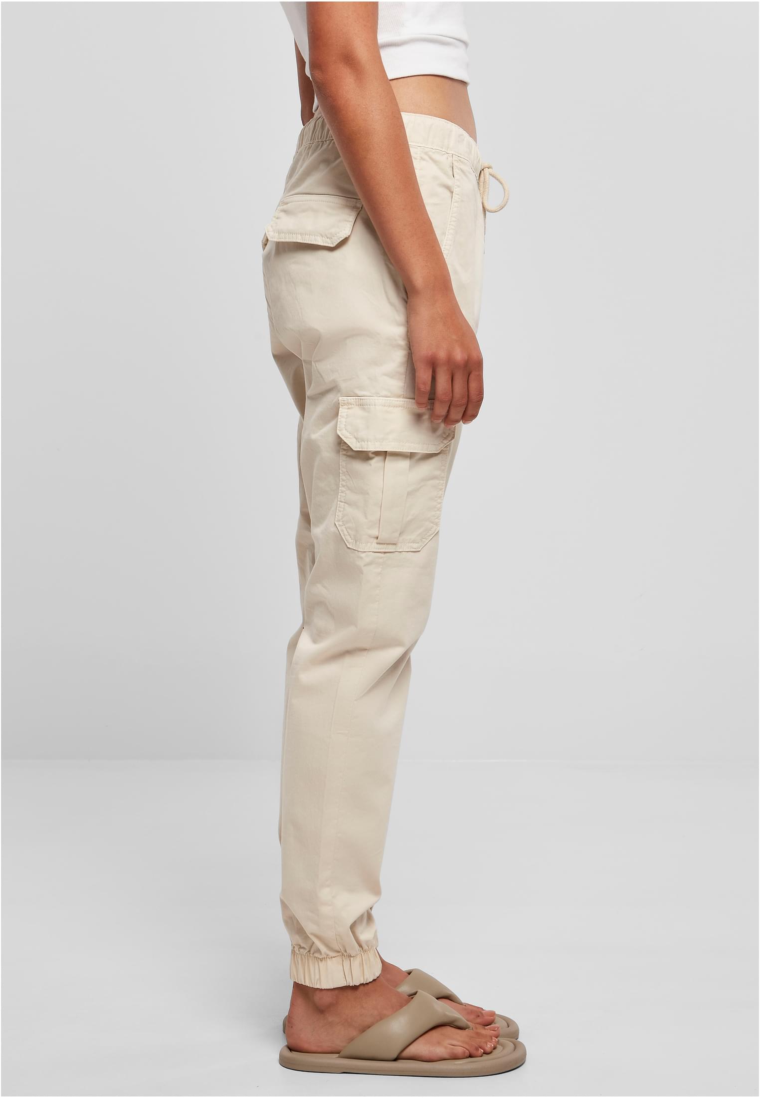 Ladies High Waist Cargo Jogging Pants | whitesand