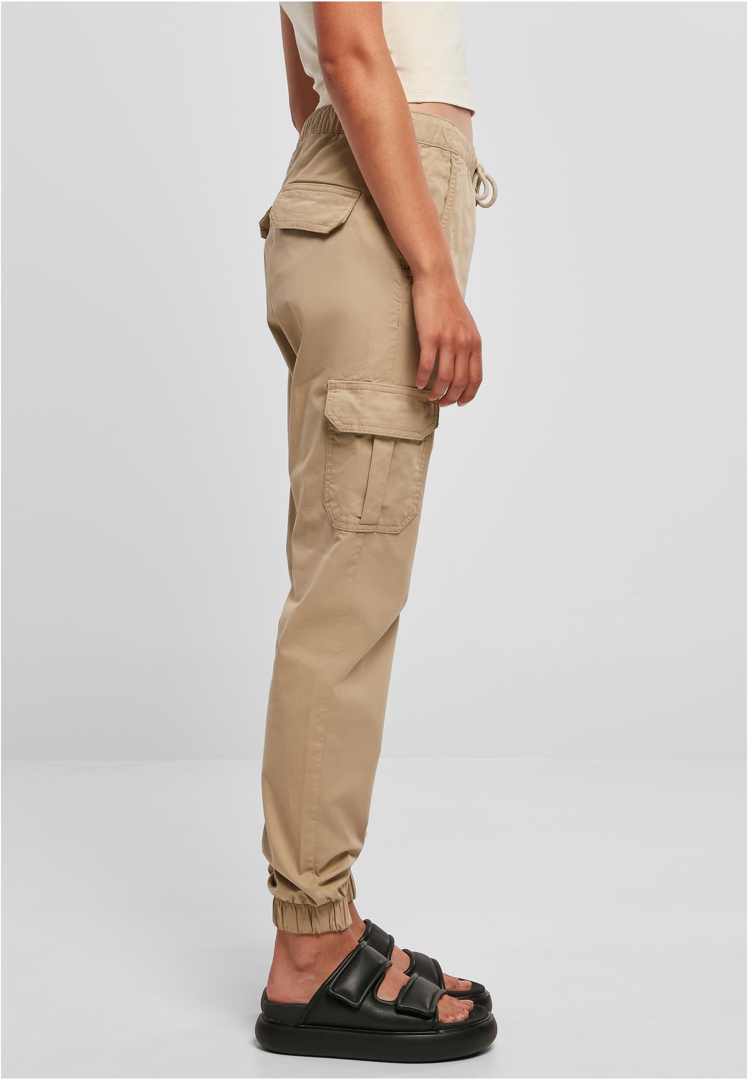 Ladies High Waist Cargo Jogging Pants | unionbeige