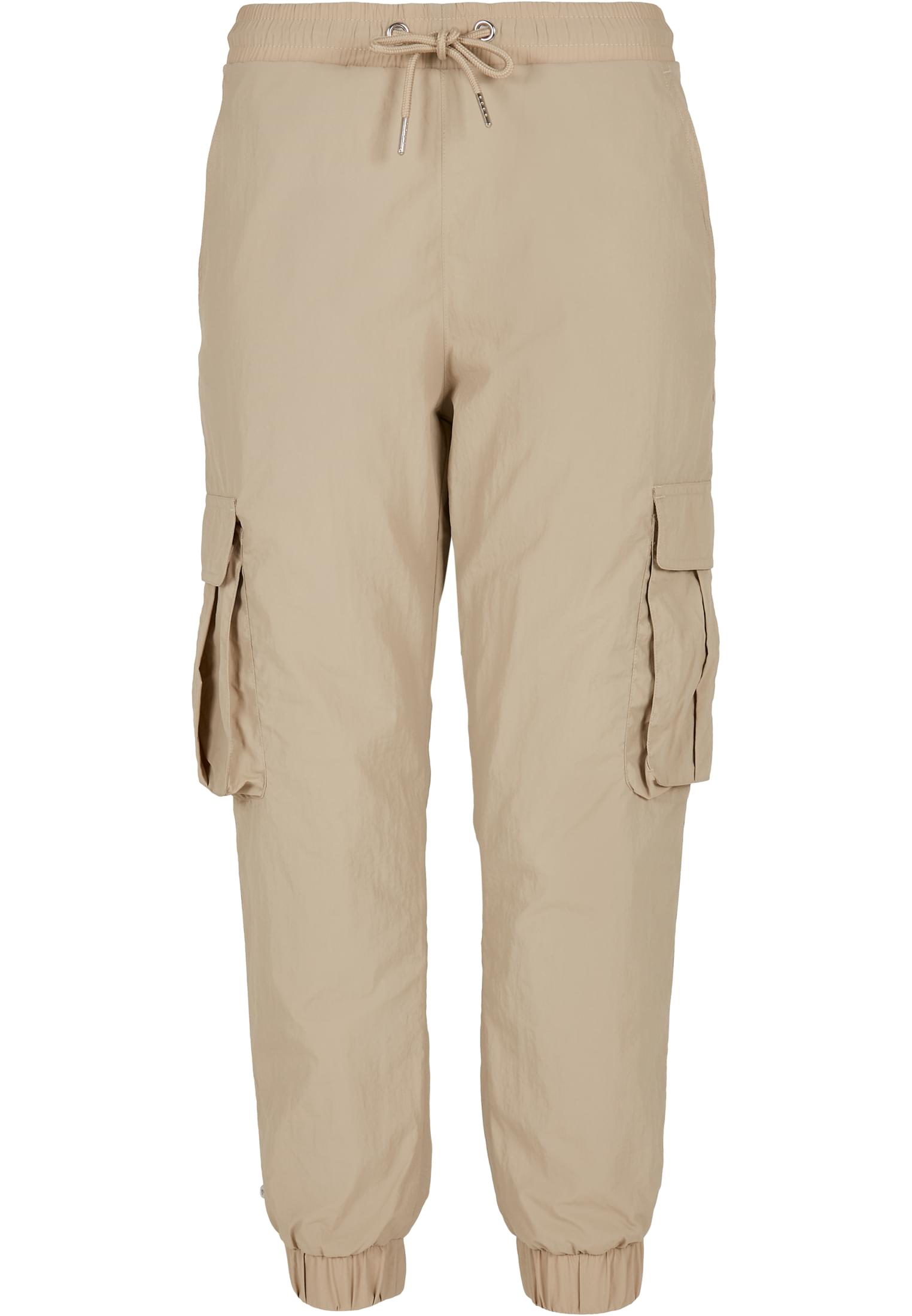 Ladies High Waist Crinkle Nylon Cargo Pants | concrete