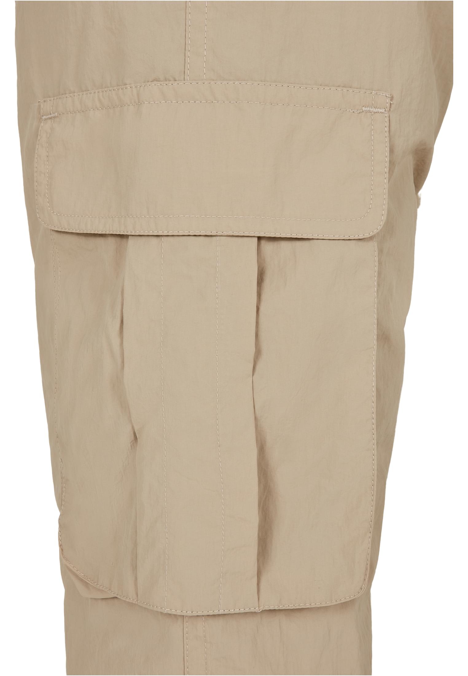 Ladies High Waist Crinkle Nylon Cargo Pants | concrete