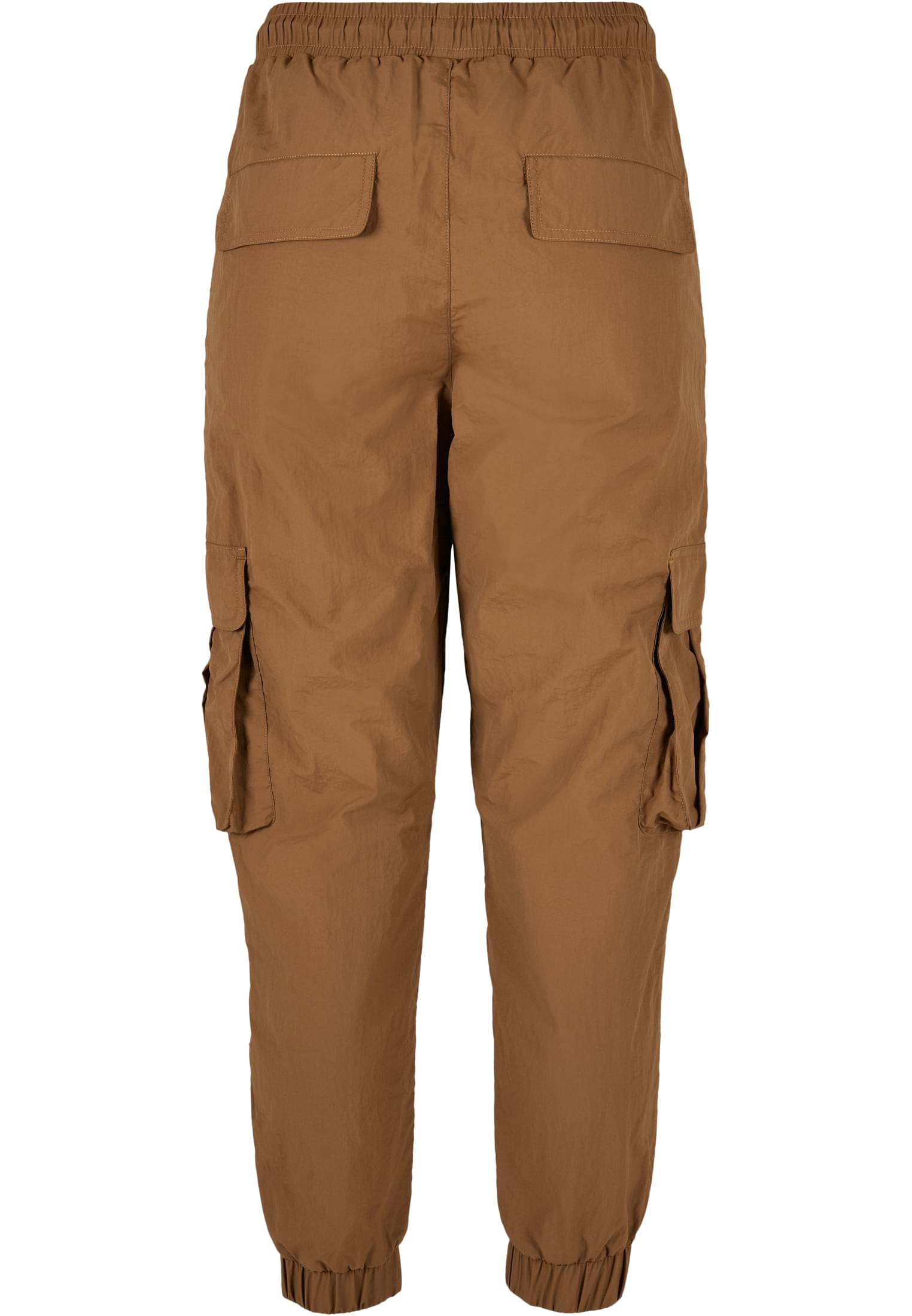 Ladies High Waist Crinkle Nylon Cargo Pants | midground