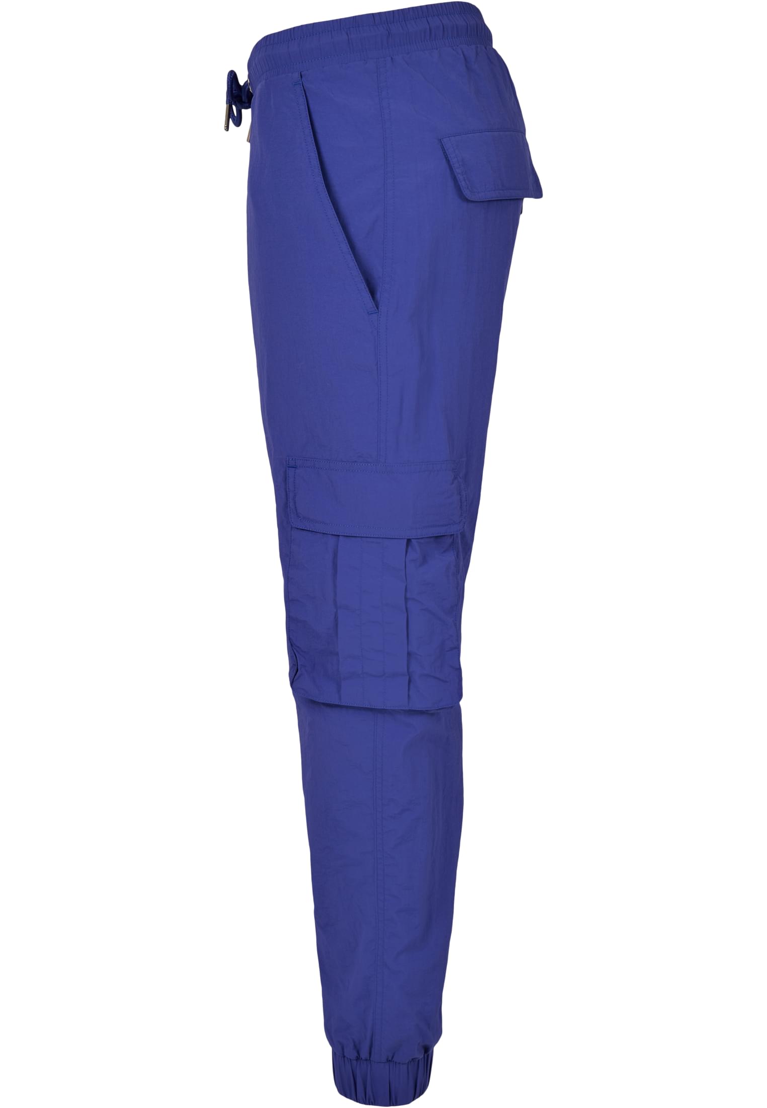 Ladies High Waist Crinkle Nylon Cargo Pants | bluepurple