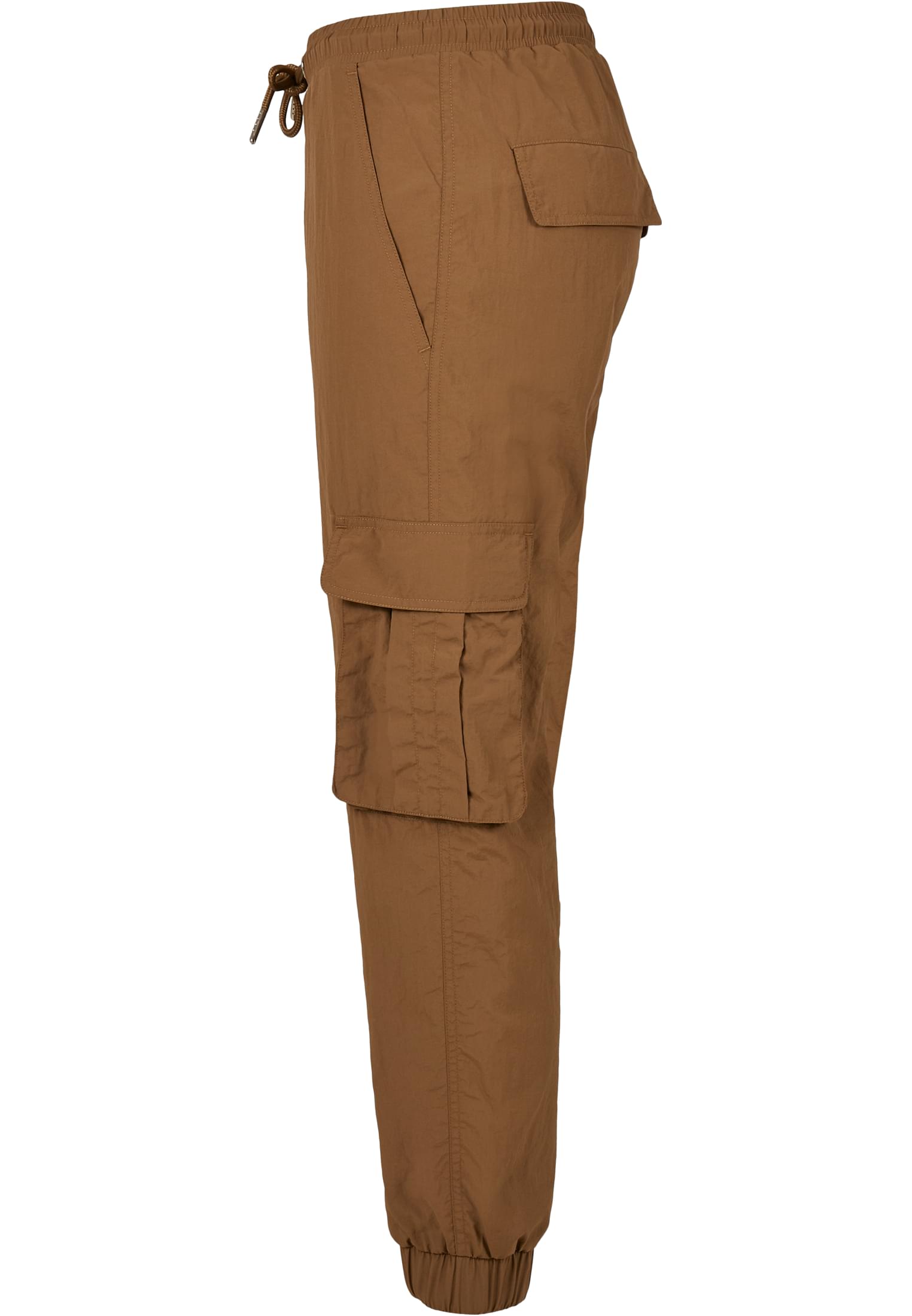 Ladies High Waist Crinkle Nylon Cargo Pants | midground