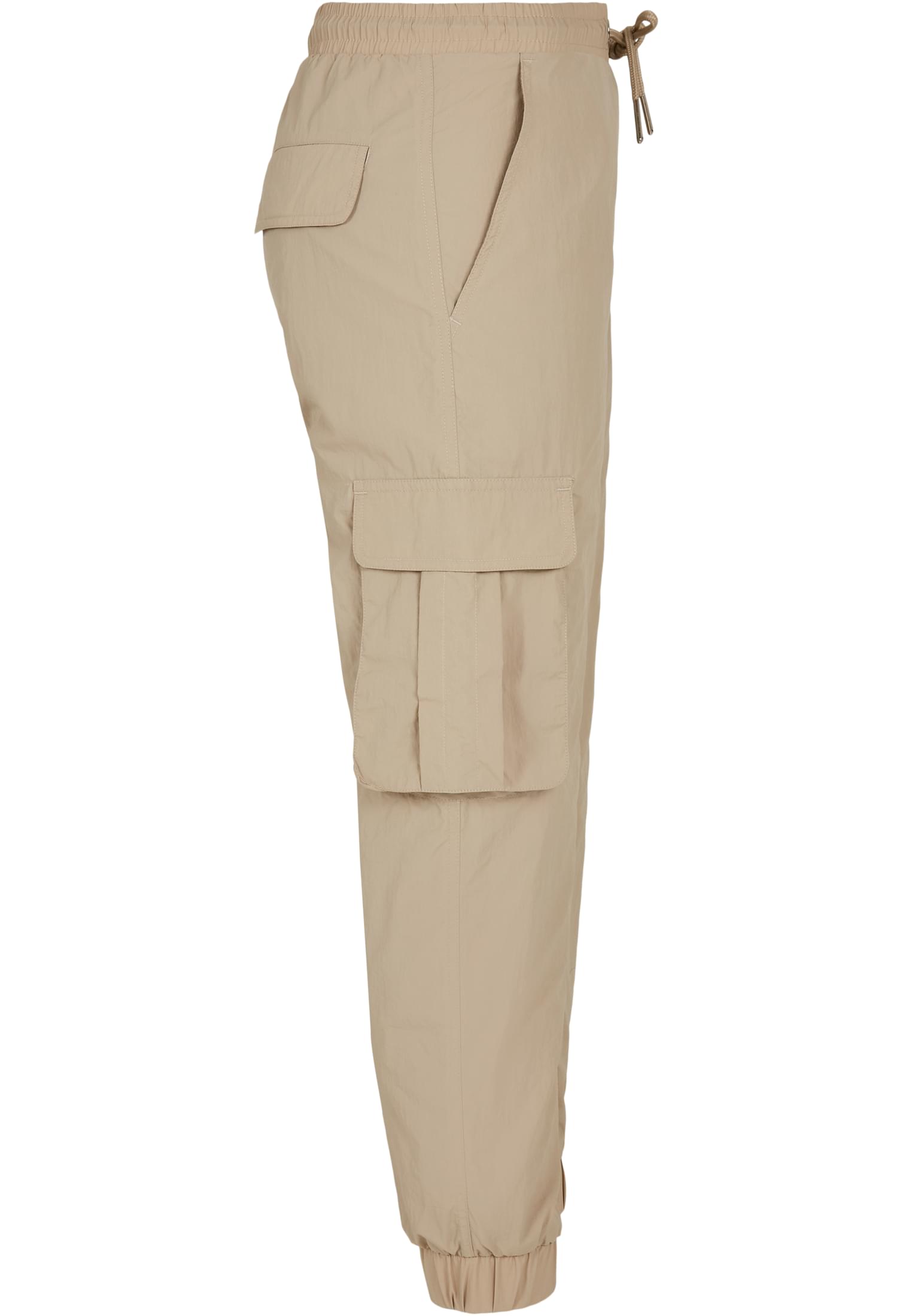 Ladies High Waist Crinkle Nylon Cargo Pants | concrete