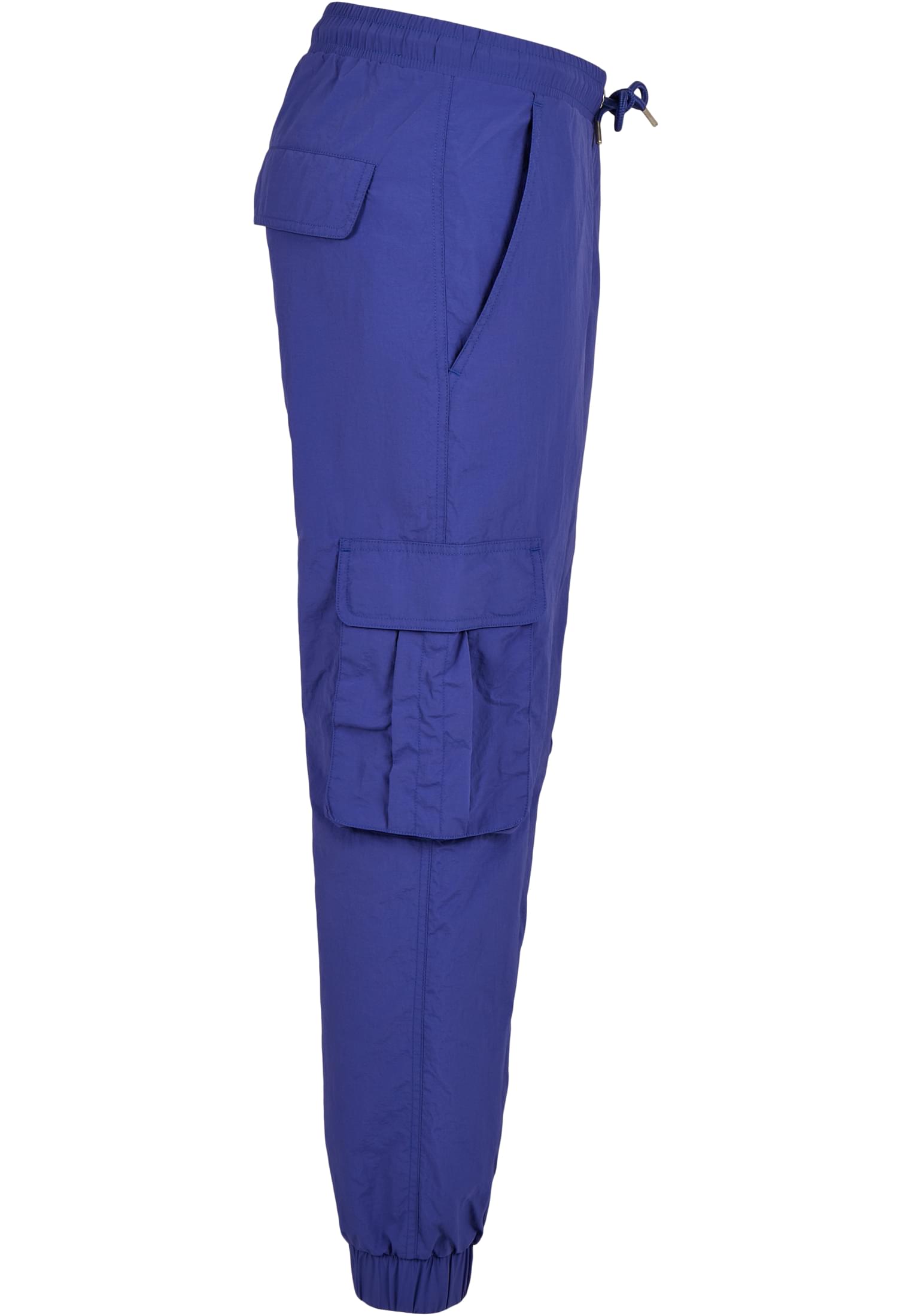 Ladies High Waist Crinkle Nylon Cargo Pants | bluepurple