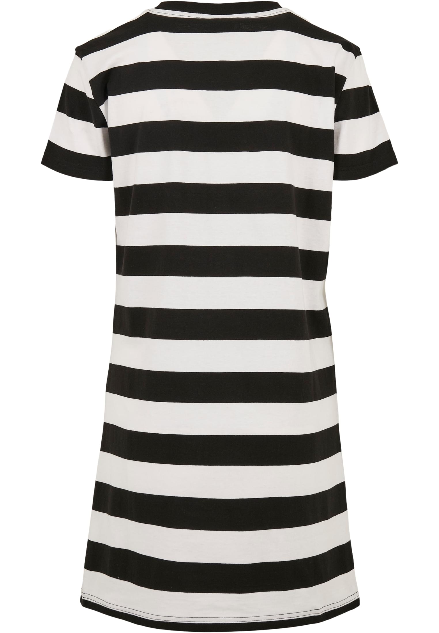 Ladies Stripe Boxy Tee Dress | black/white