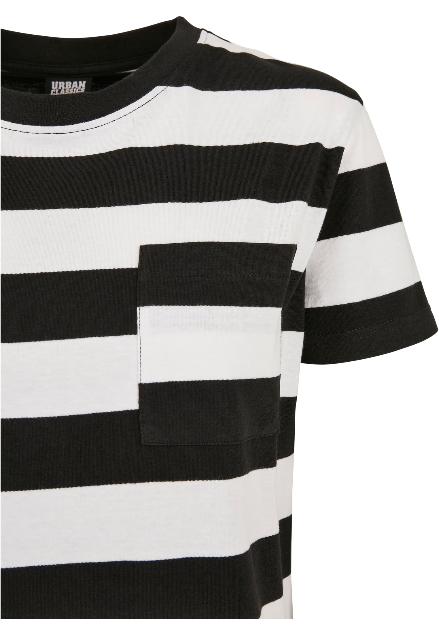 Ladies Stripe Boxy Tee Dress | black/white