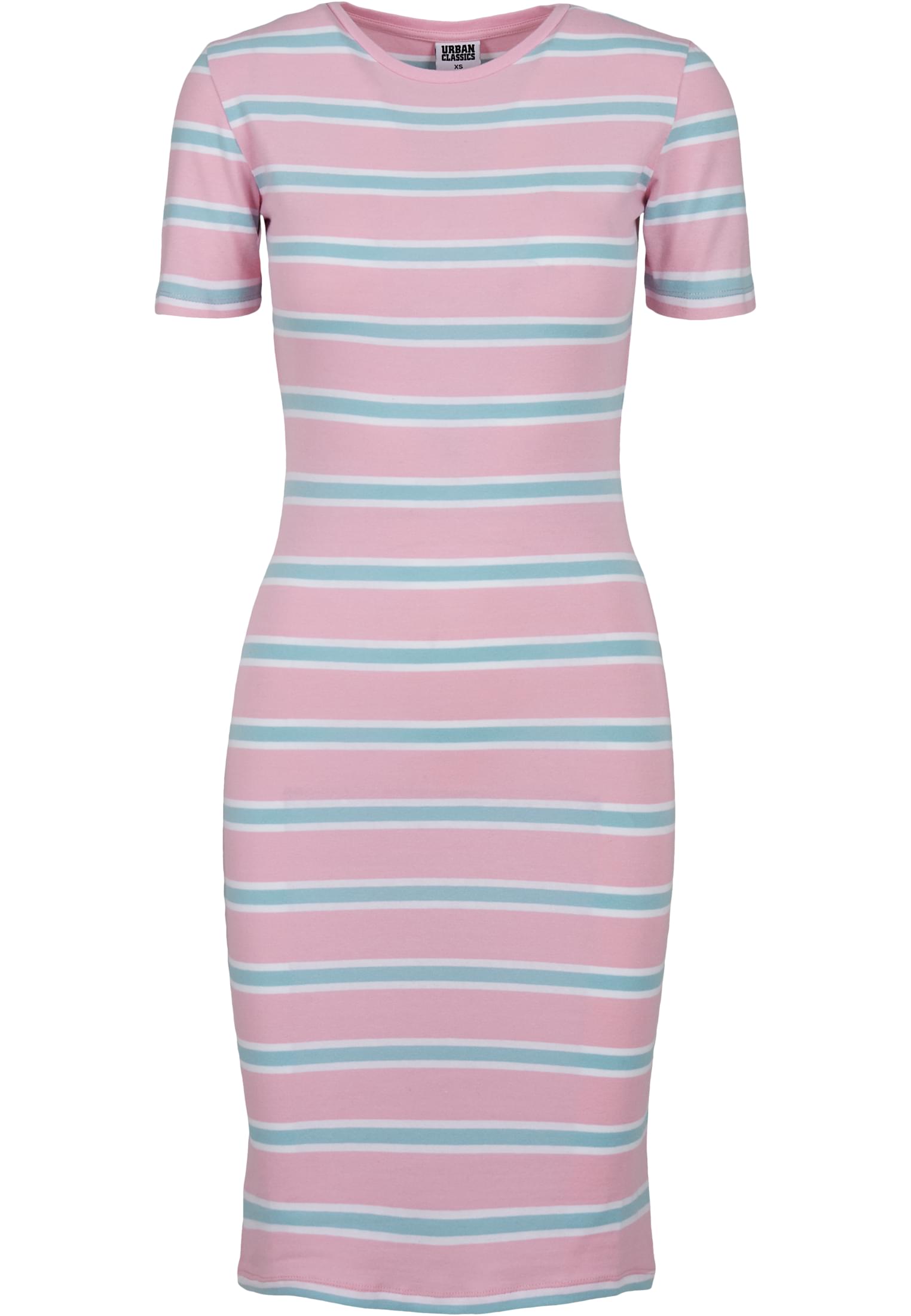 Ladies Stretch Stripe Dress | girlypink/oceanblue