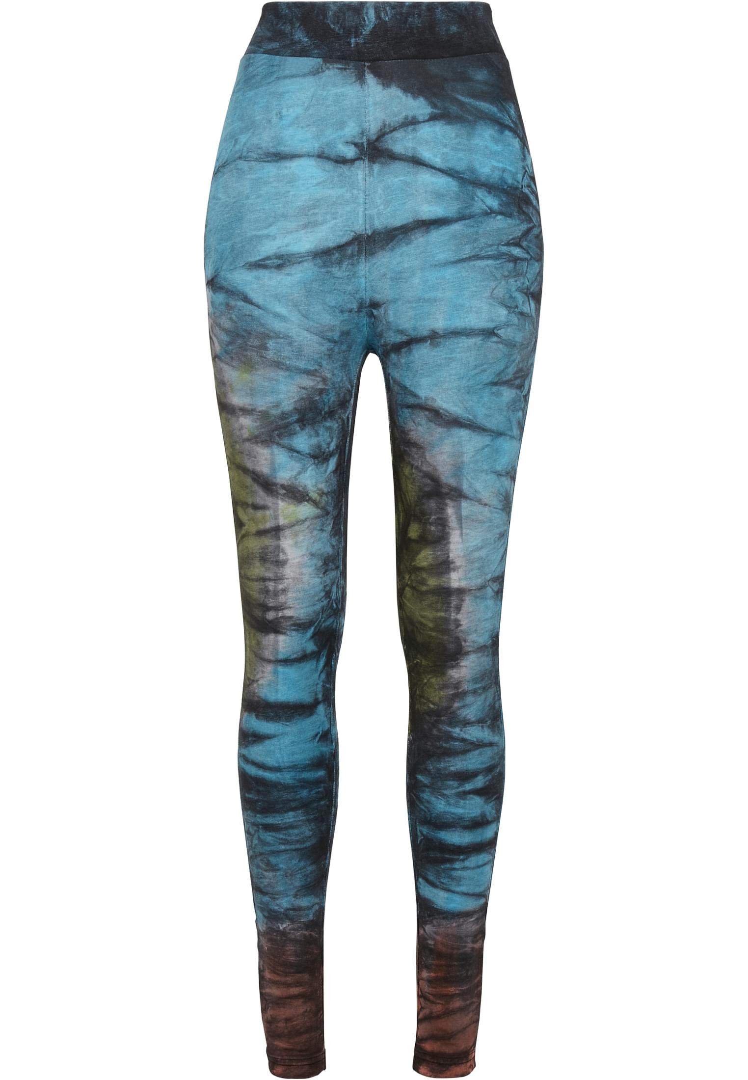 Ladies Cotton Tie Dye High Waist Leggings | black