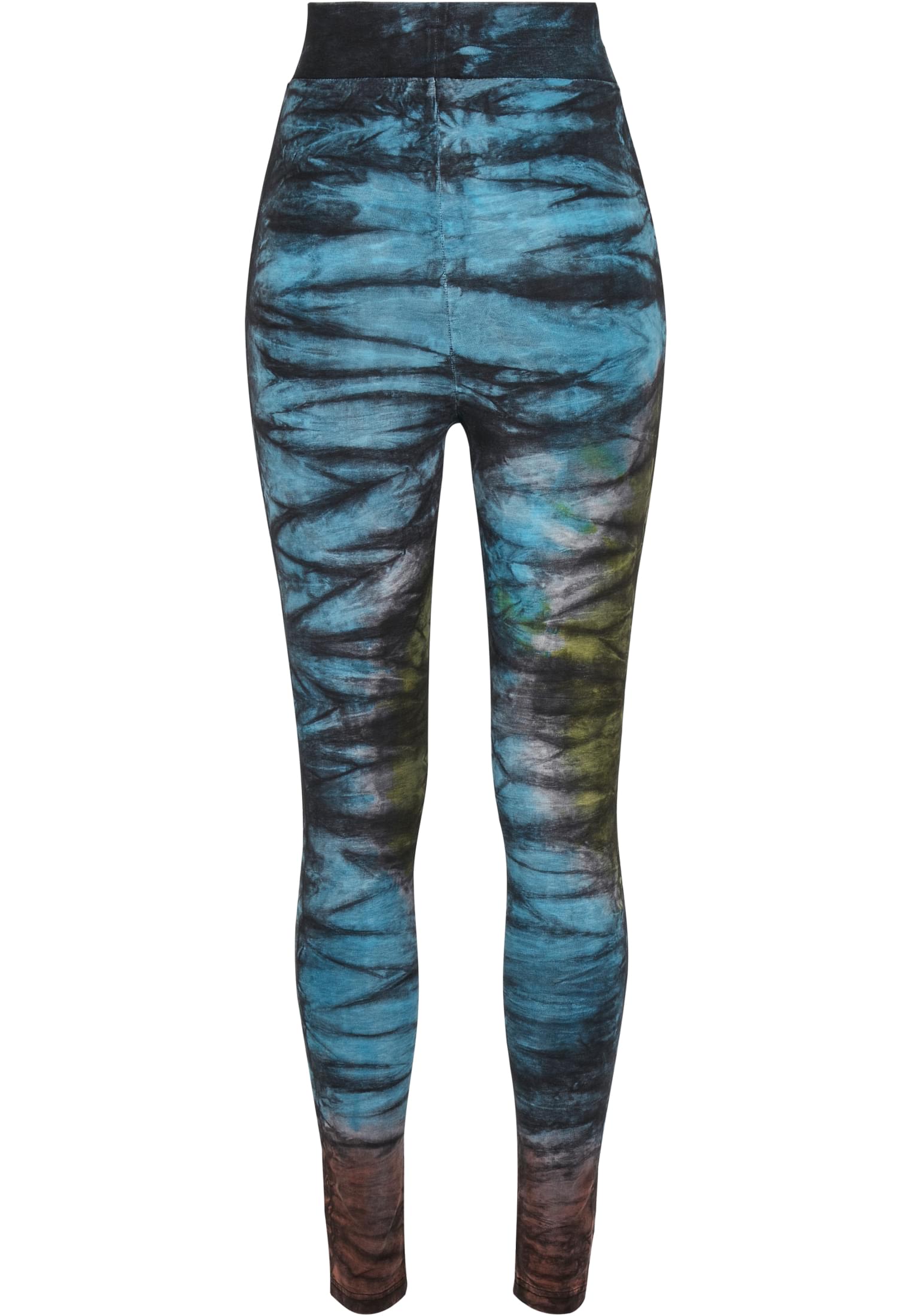 Ladies Cotton Tie Dye High Waist Leggings | black