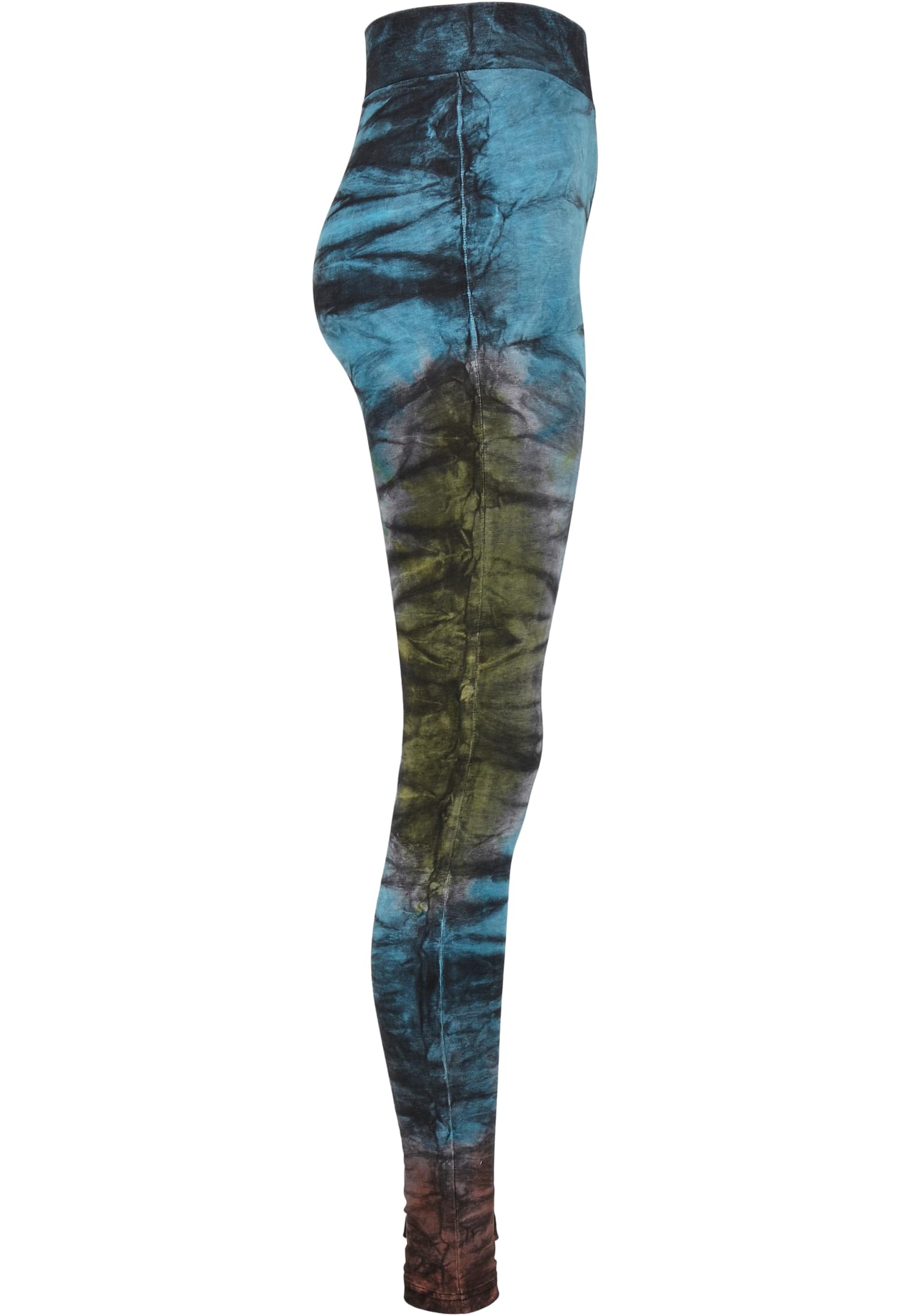 Ladies Cotton Tie Dye High Waist Leggings | black