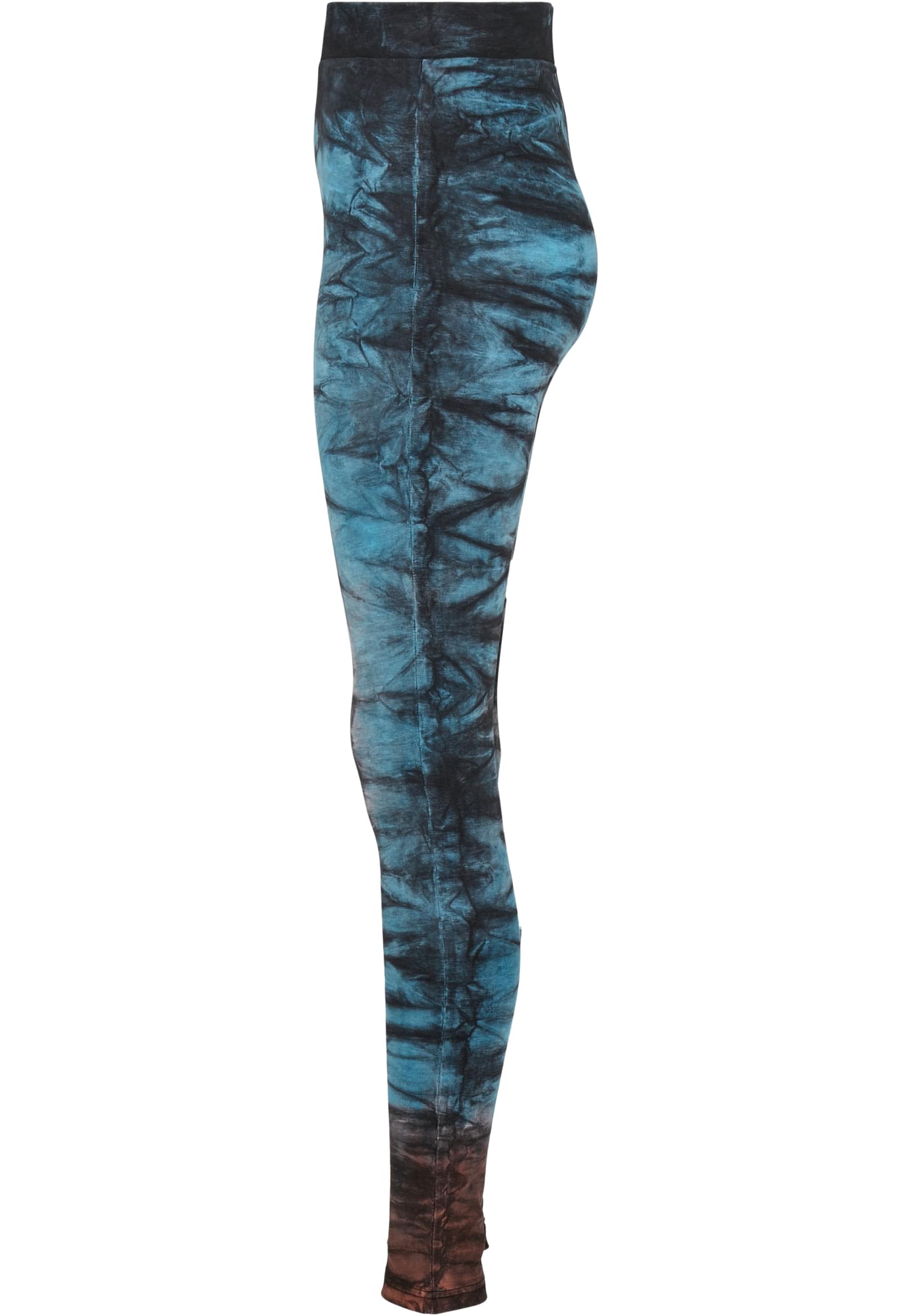 Ladies Cotton Tie Dye High Waist Leggings | black