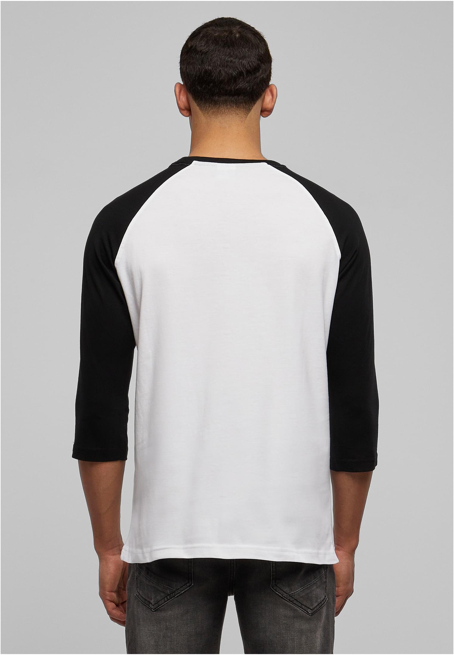 Contrast 3/4 Sleeve Raglan Tee | wht/blk