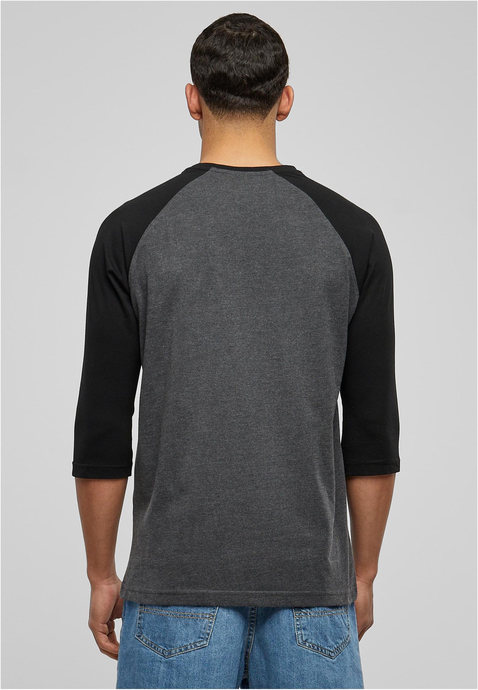 Contrast 3/4 Sleeve Raglan Tee | cha/blk