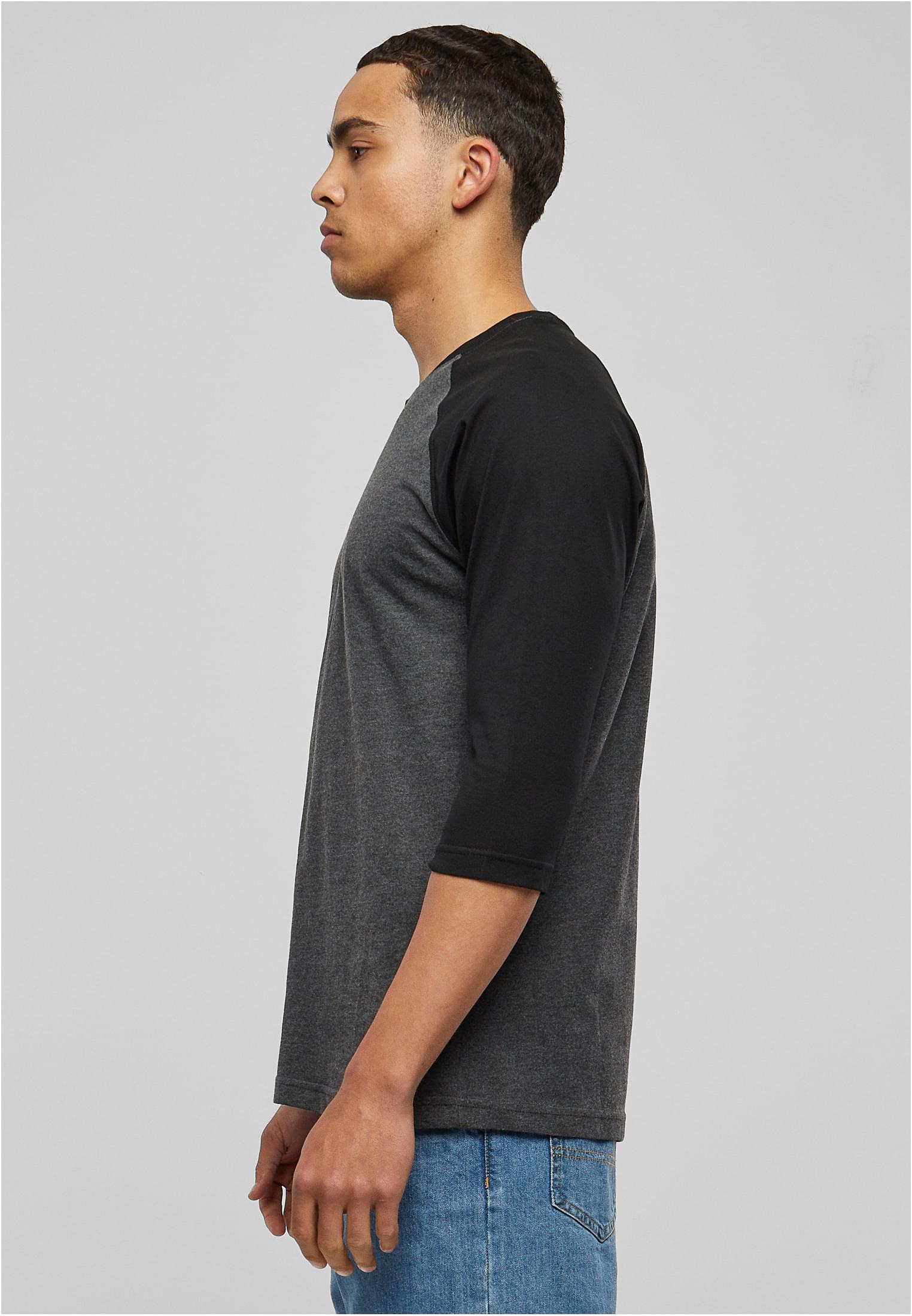 Contrast 3/4 Sleeve Raglan Tee | cha/blk