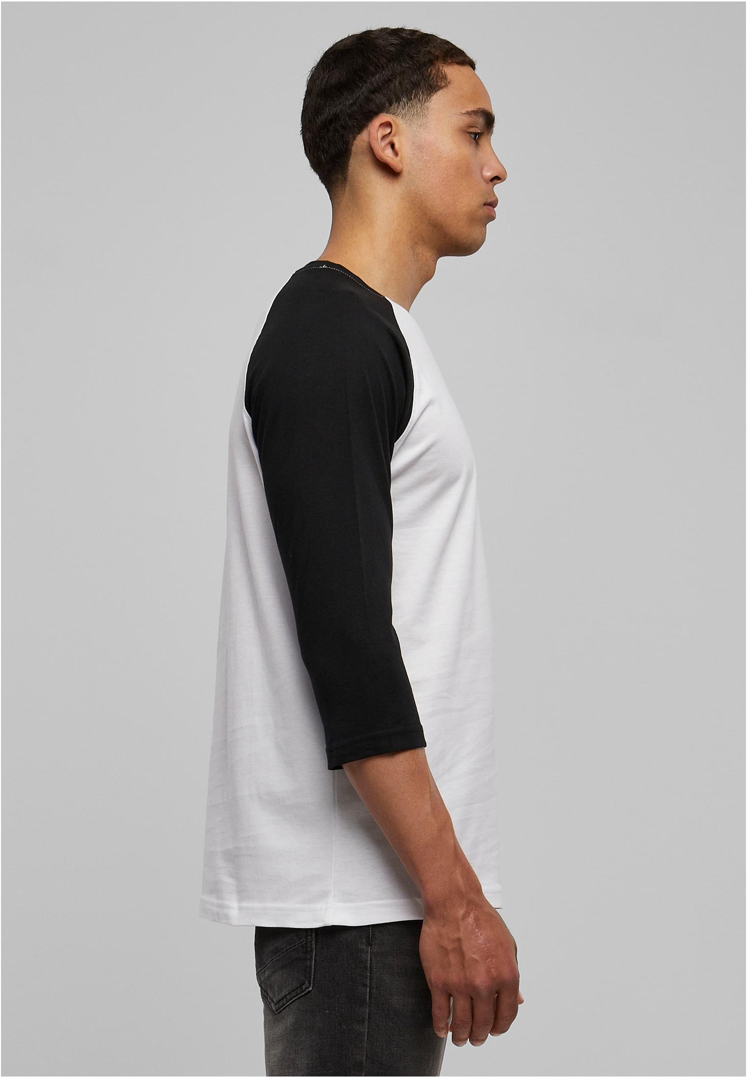 Contrast 3/4 Sleeve Raglan Tee | wht/blk