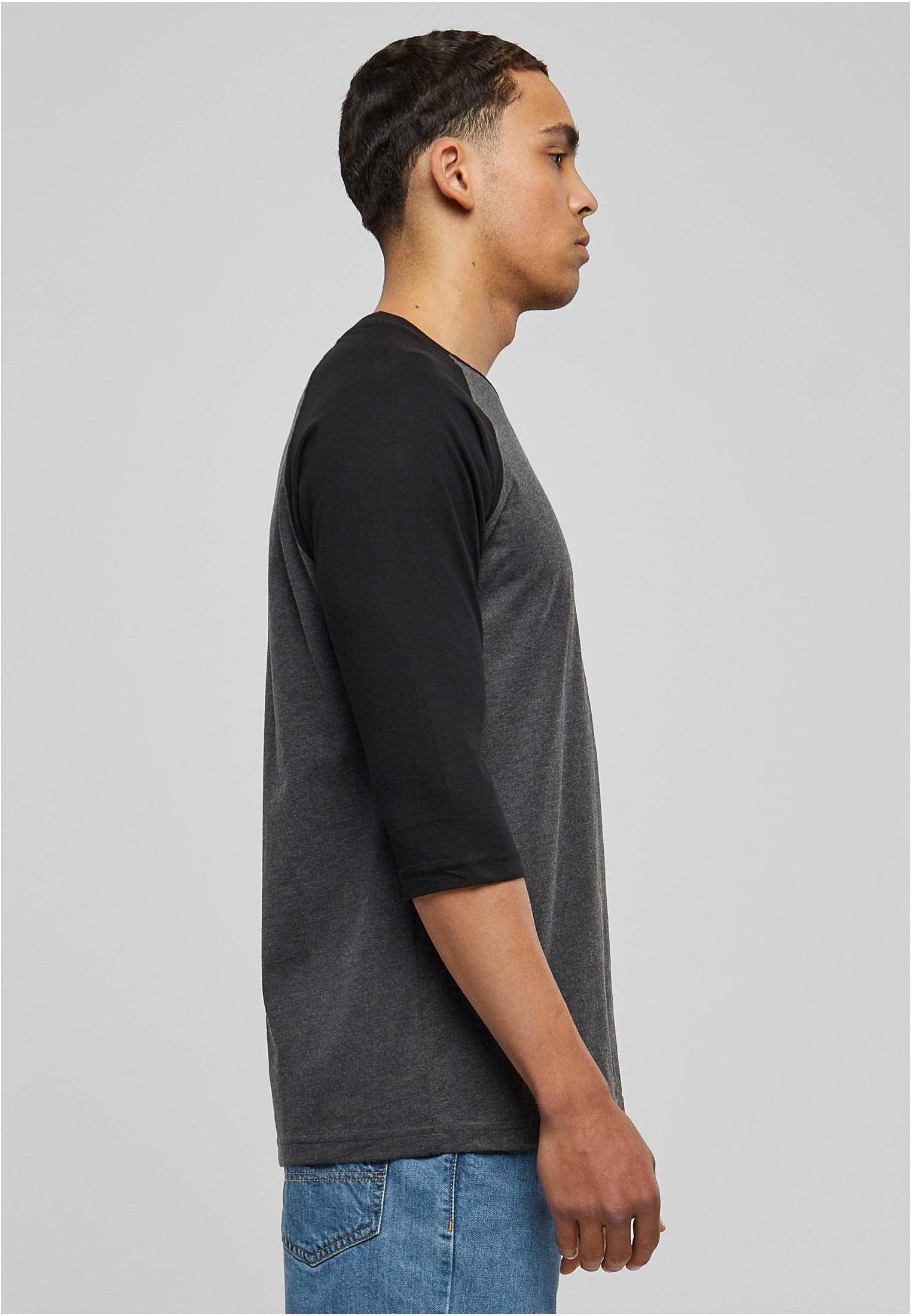 Contrast 3/4 Sleeve Raglan Tee | cha/blk