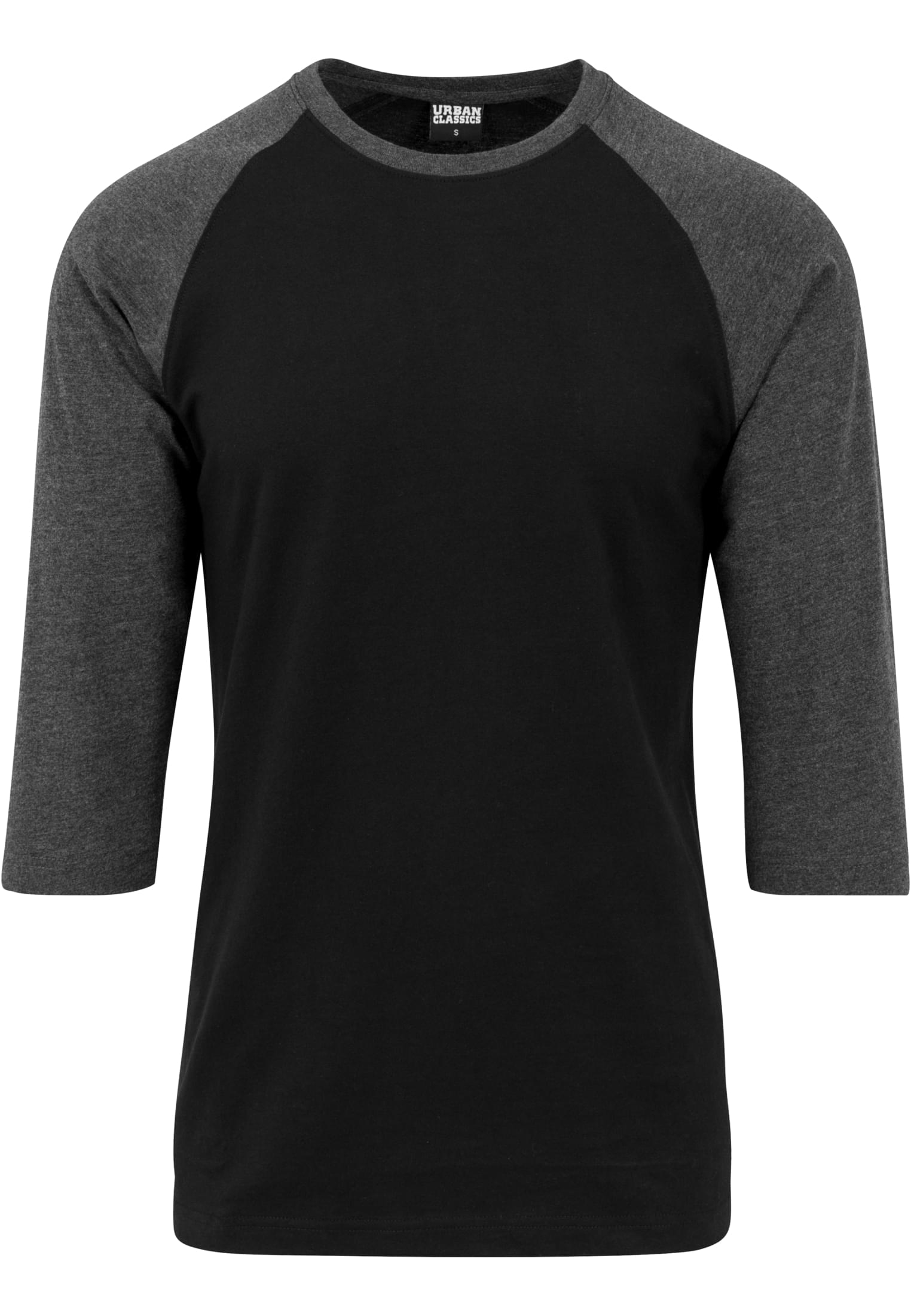 Contrast 3/4 Sleeve Raglan Tee | blk/cha