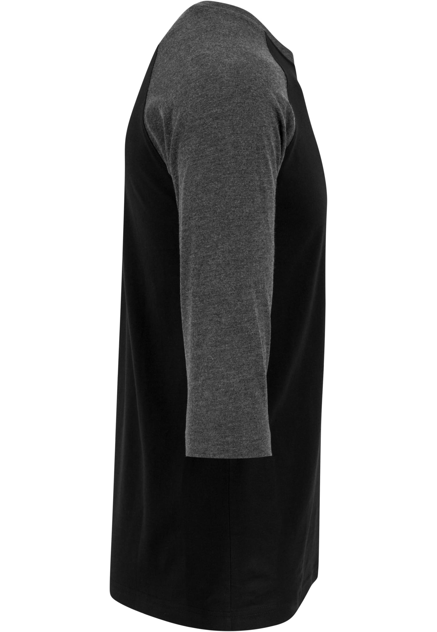 Contrast 3/4 Sleeve Raglan Tee | blk/cha