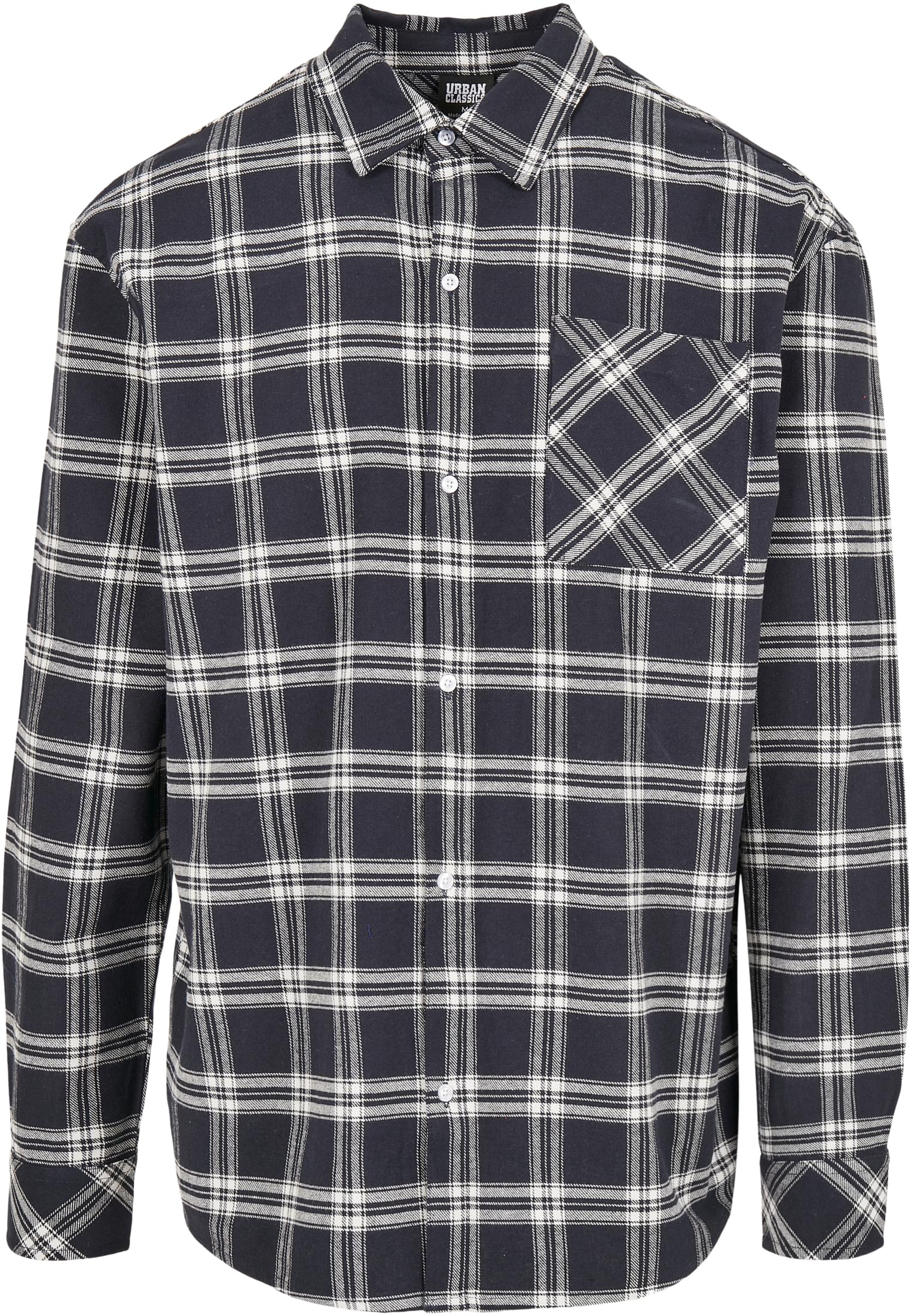 Oversized Check Shirt | midnightnavy/white