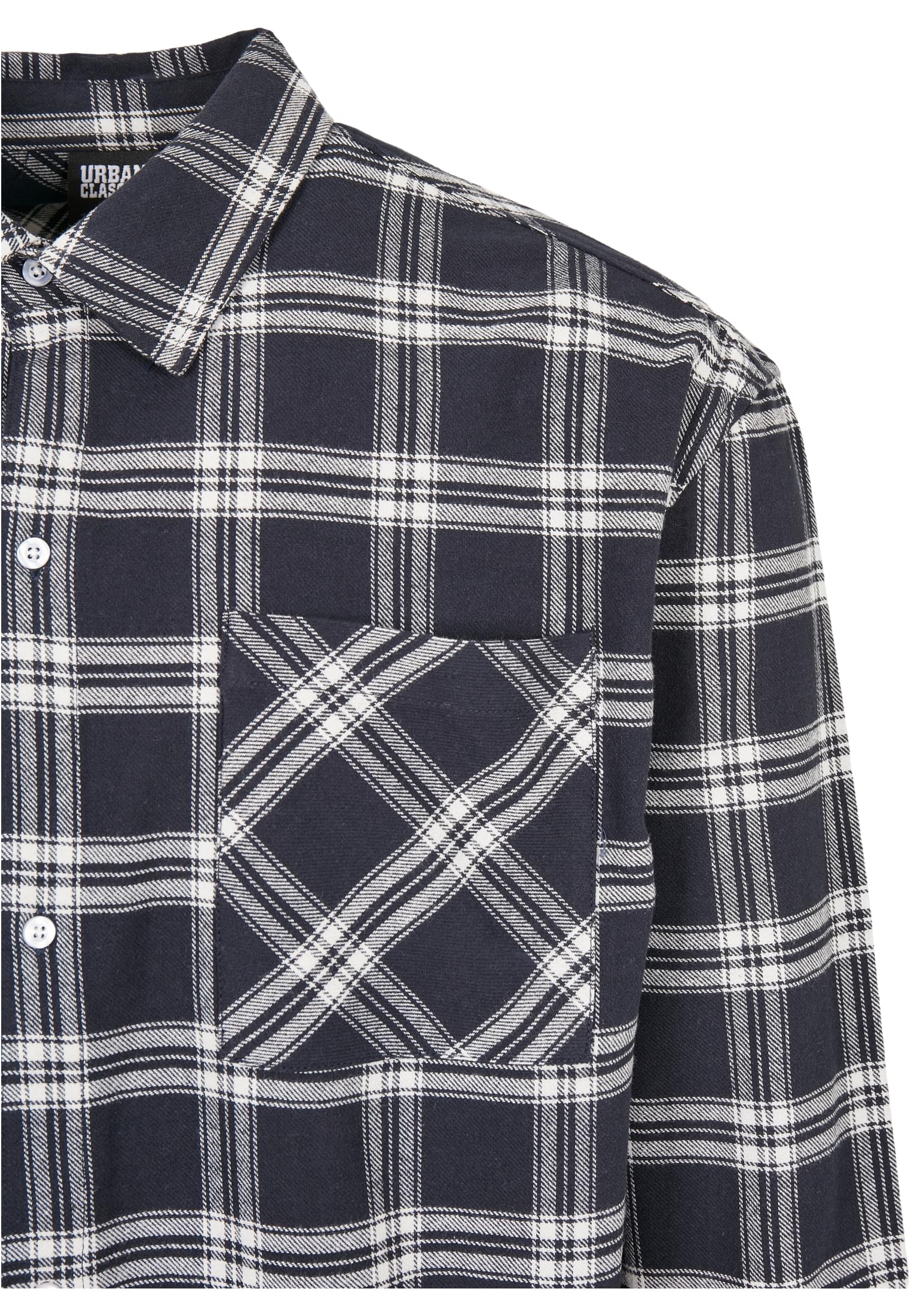 Oversized Check Shirt | midnightnavy/white