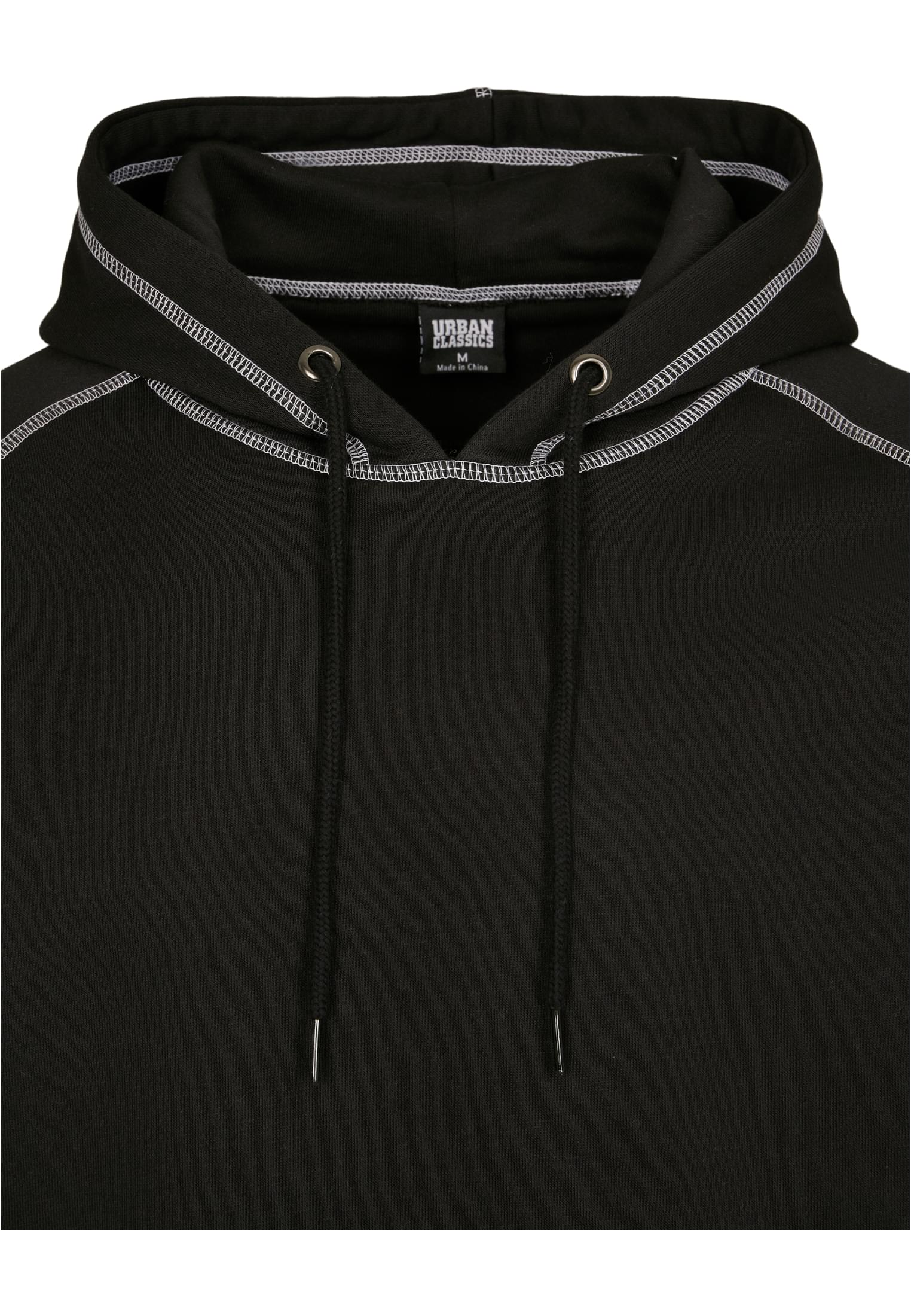 Contrast Stitching Hoody | black