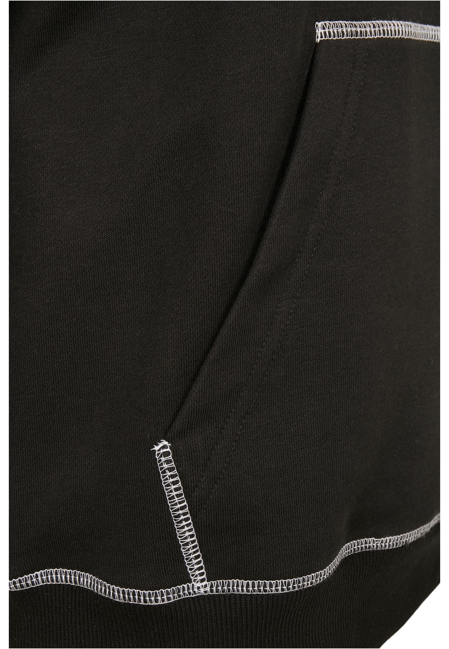 Contrast Stitching Hoody | black