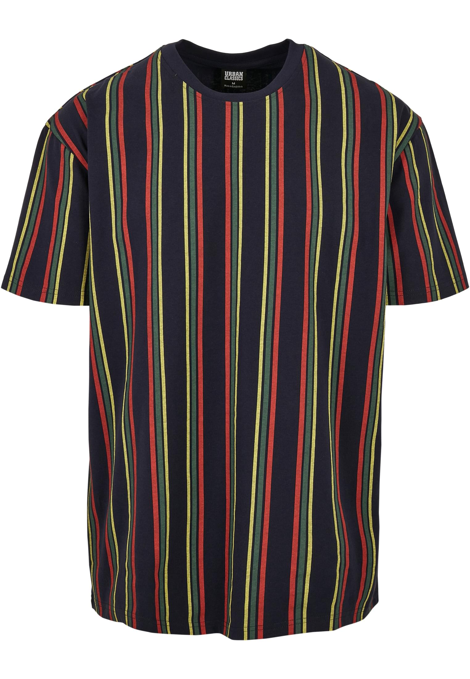 Printed Oversized Retro Stripe Tee | midnightnavy/burnedred