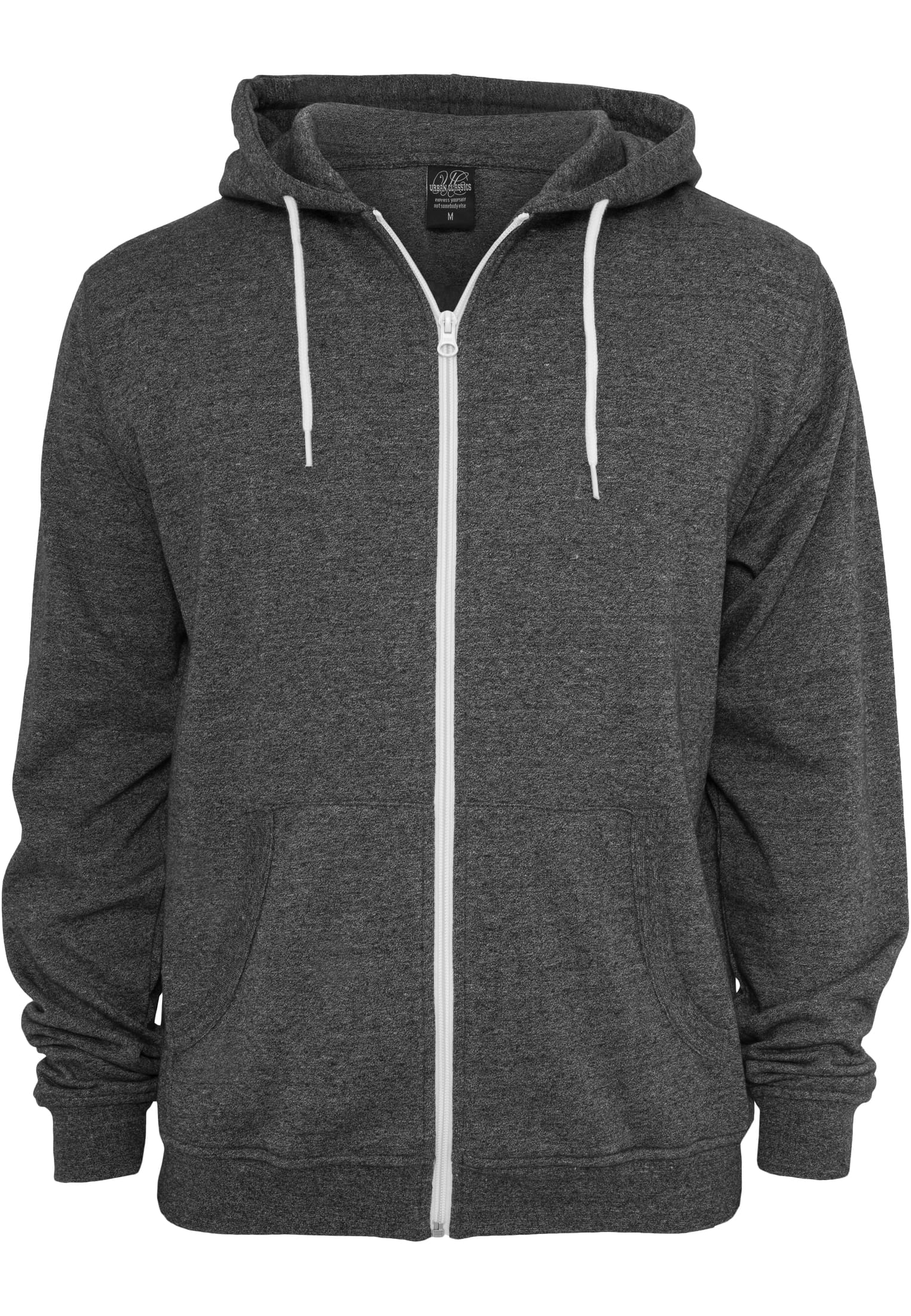 Melange Zip Hoody | black