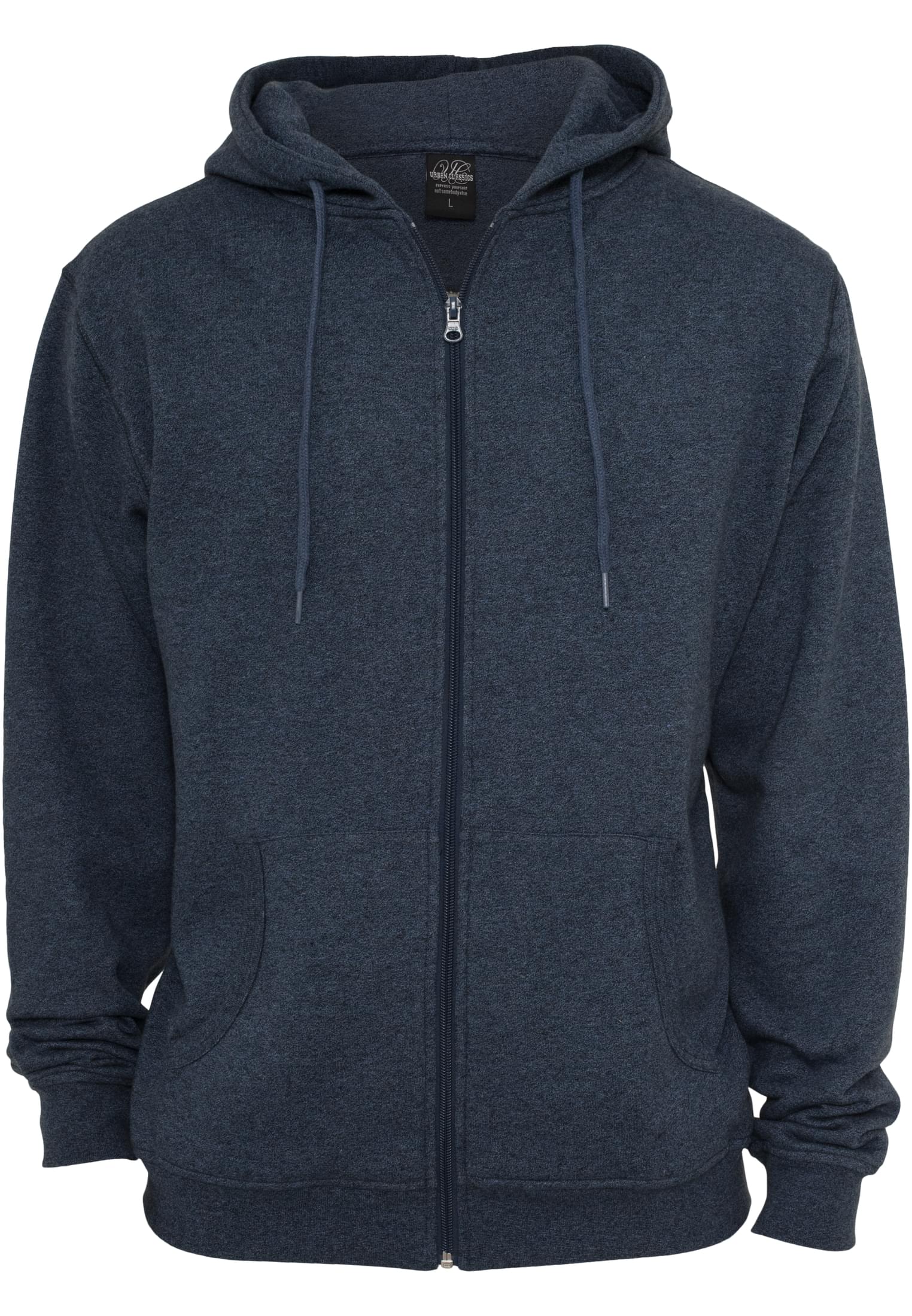 Melange Zip Hoody | blk/blue