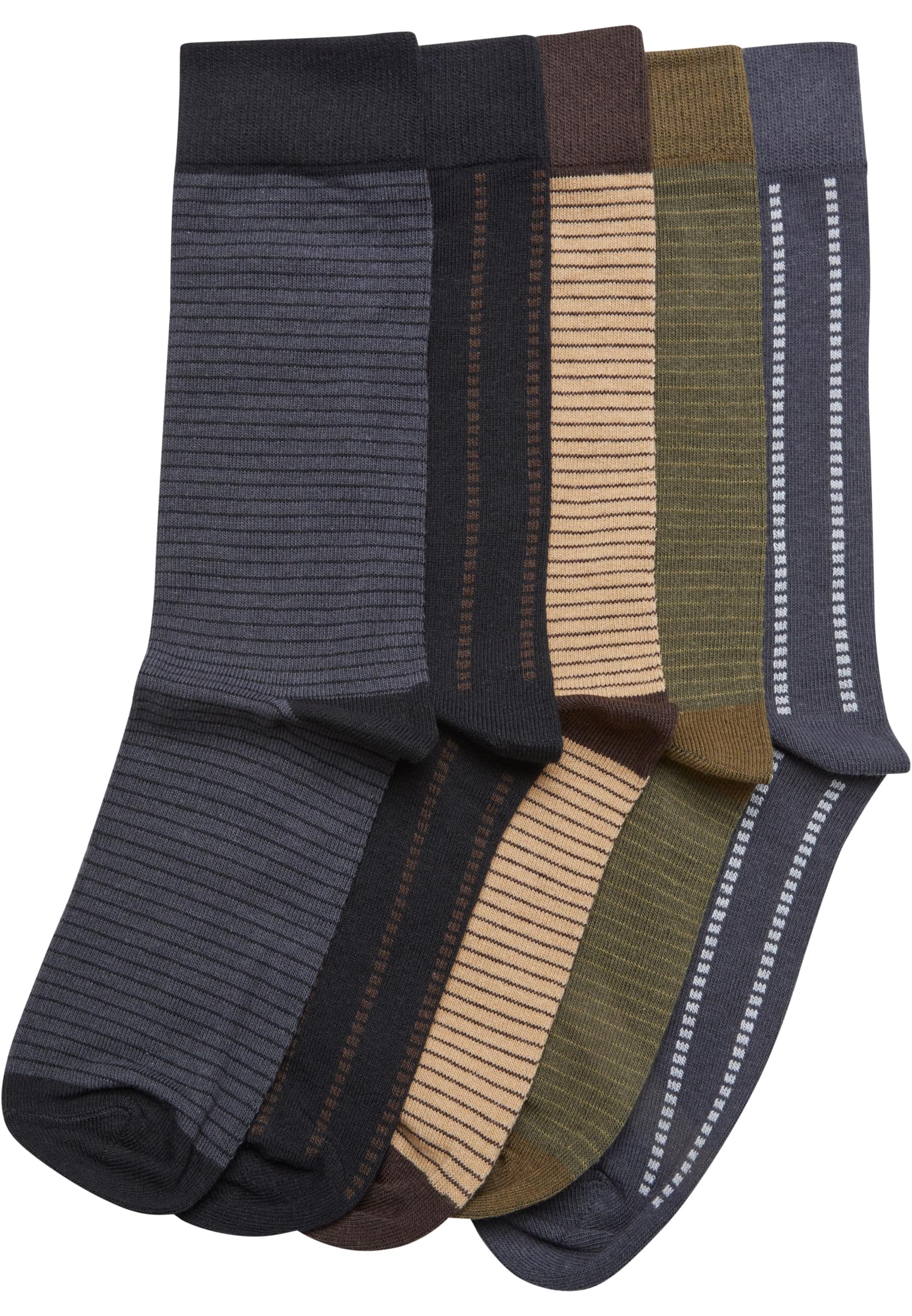 Stripes and Dots Socks 5-Pack | black/darkshadow/summerolive/unionbeige