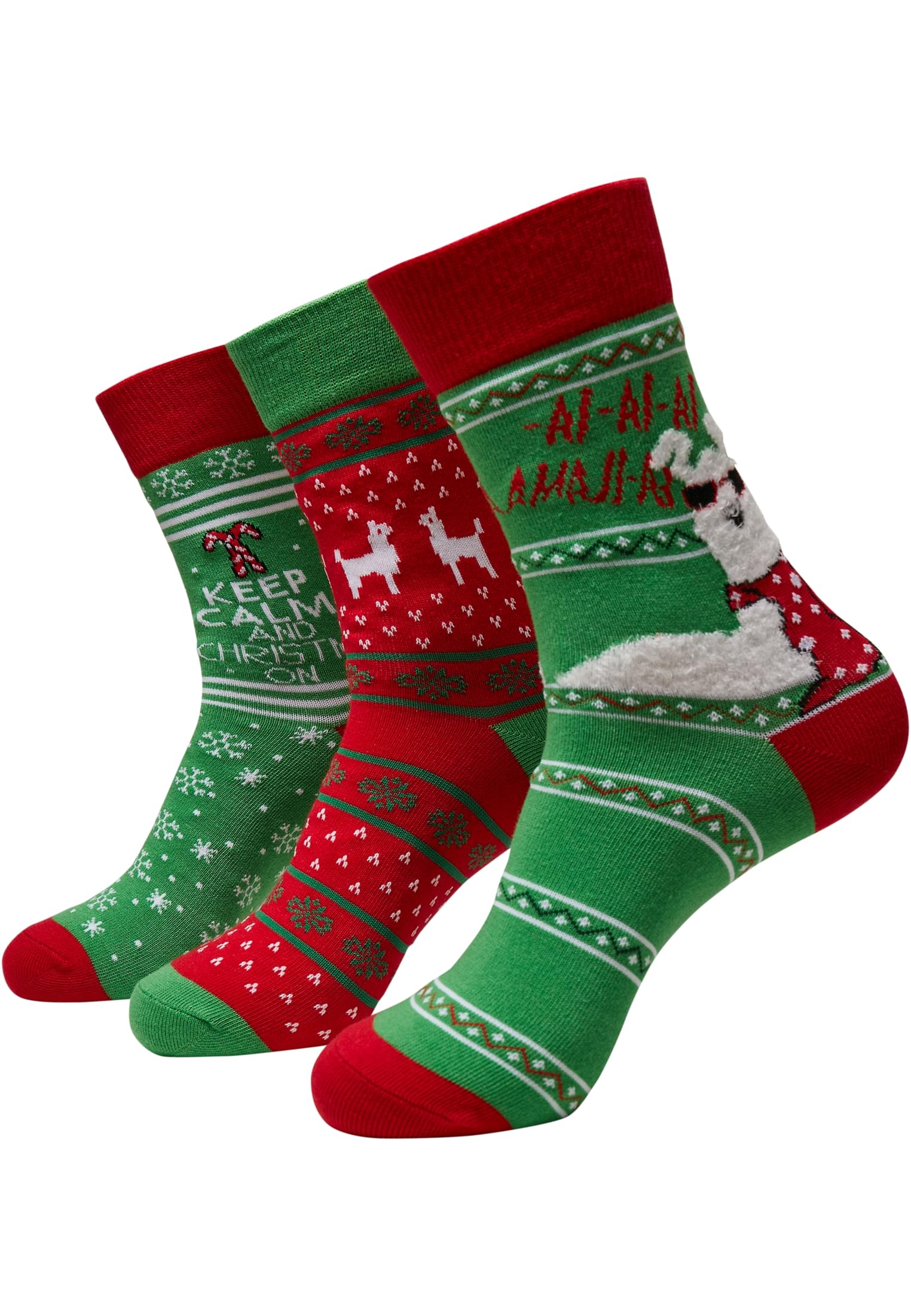 Christmas Lama Socks 3-Pack | multicolor