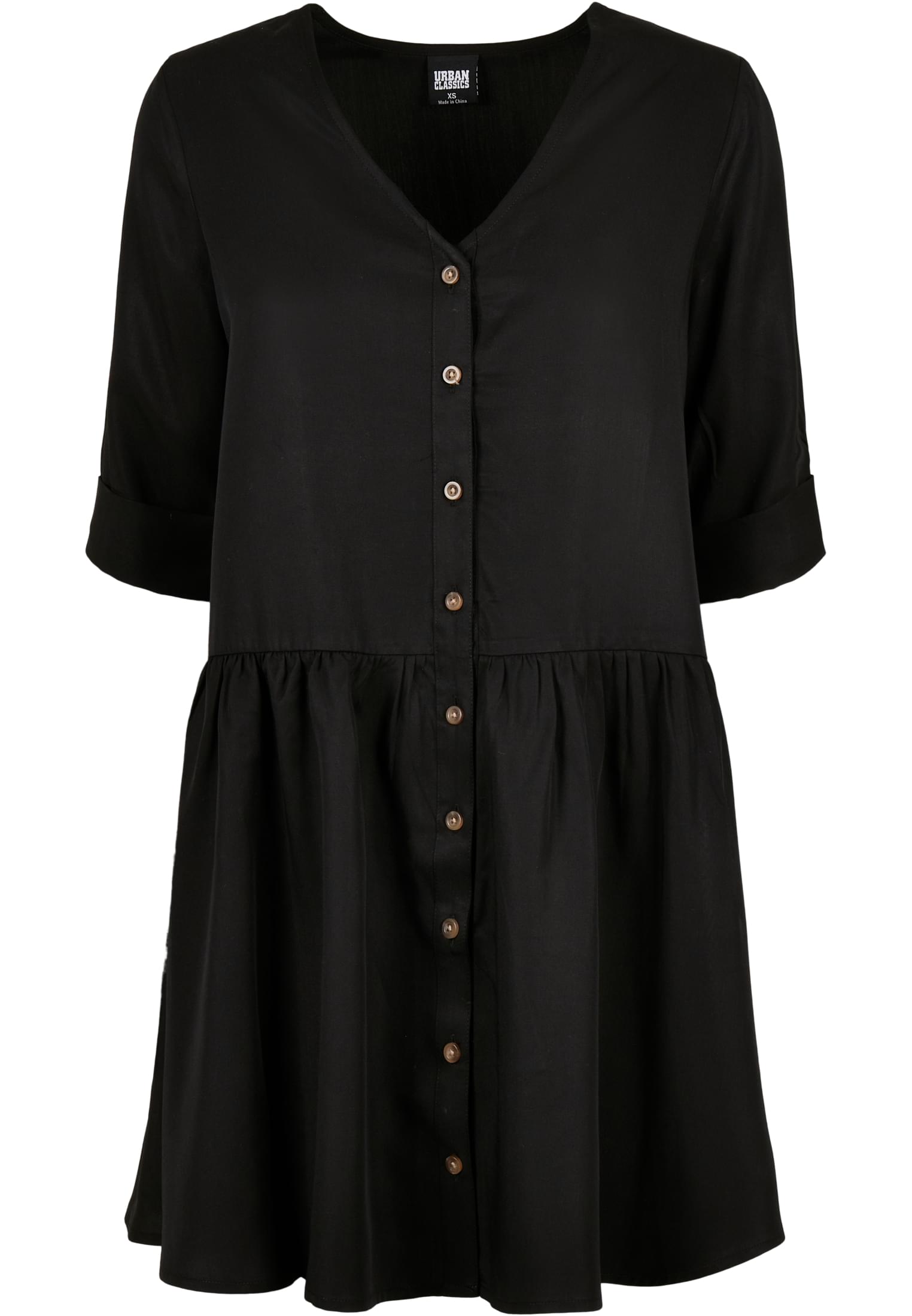 Ladies Babydoll Shirt Dress | black