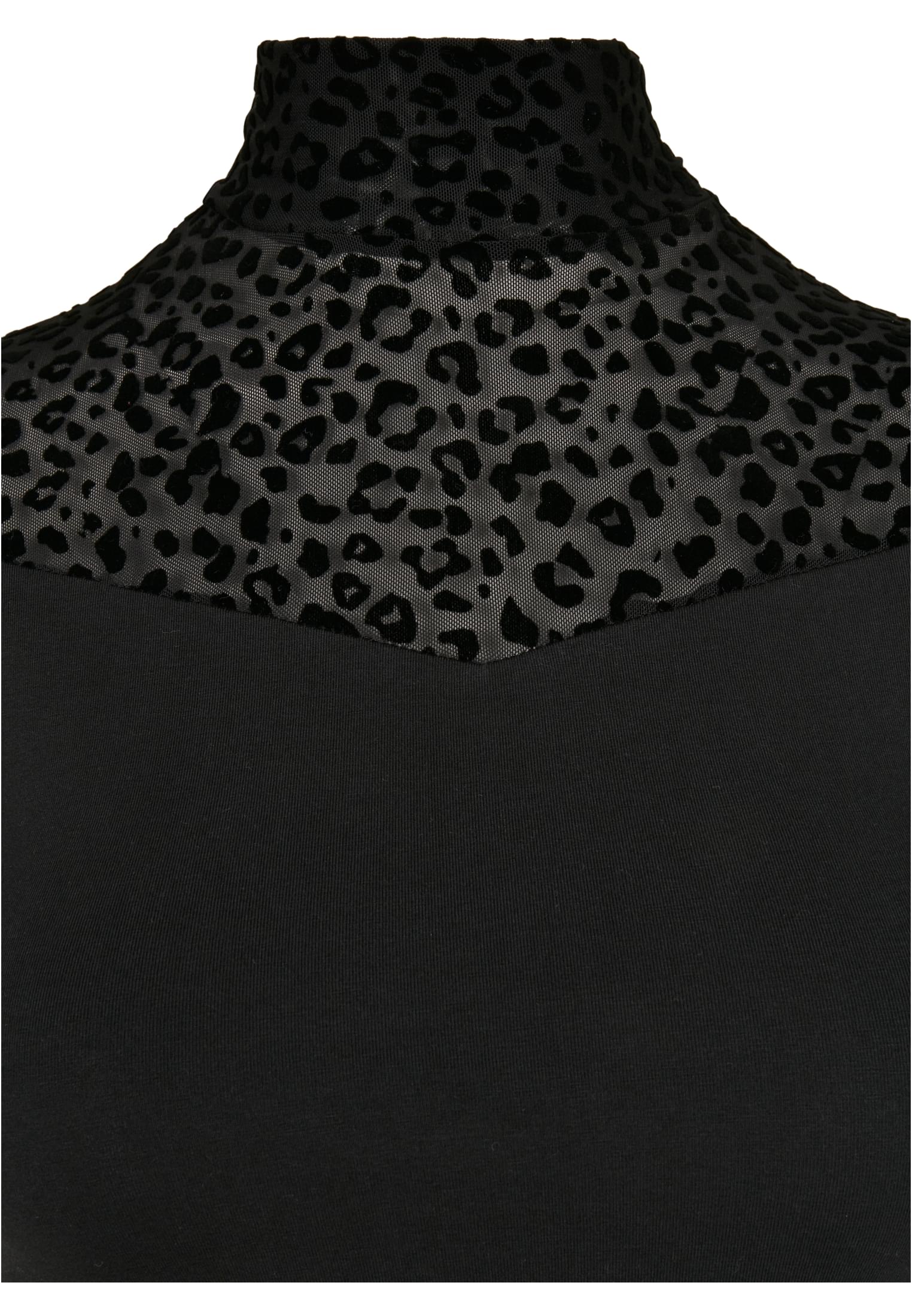 Ladies Flock Lace Turtleneck Tee | black